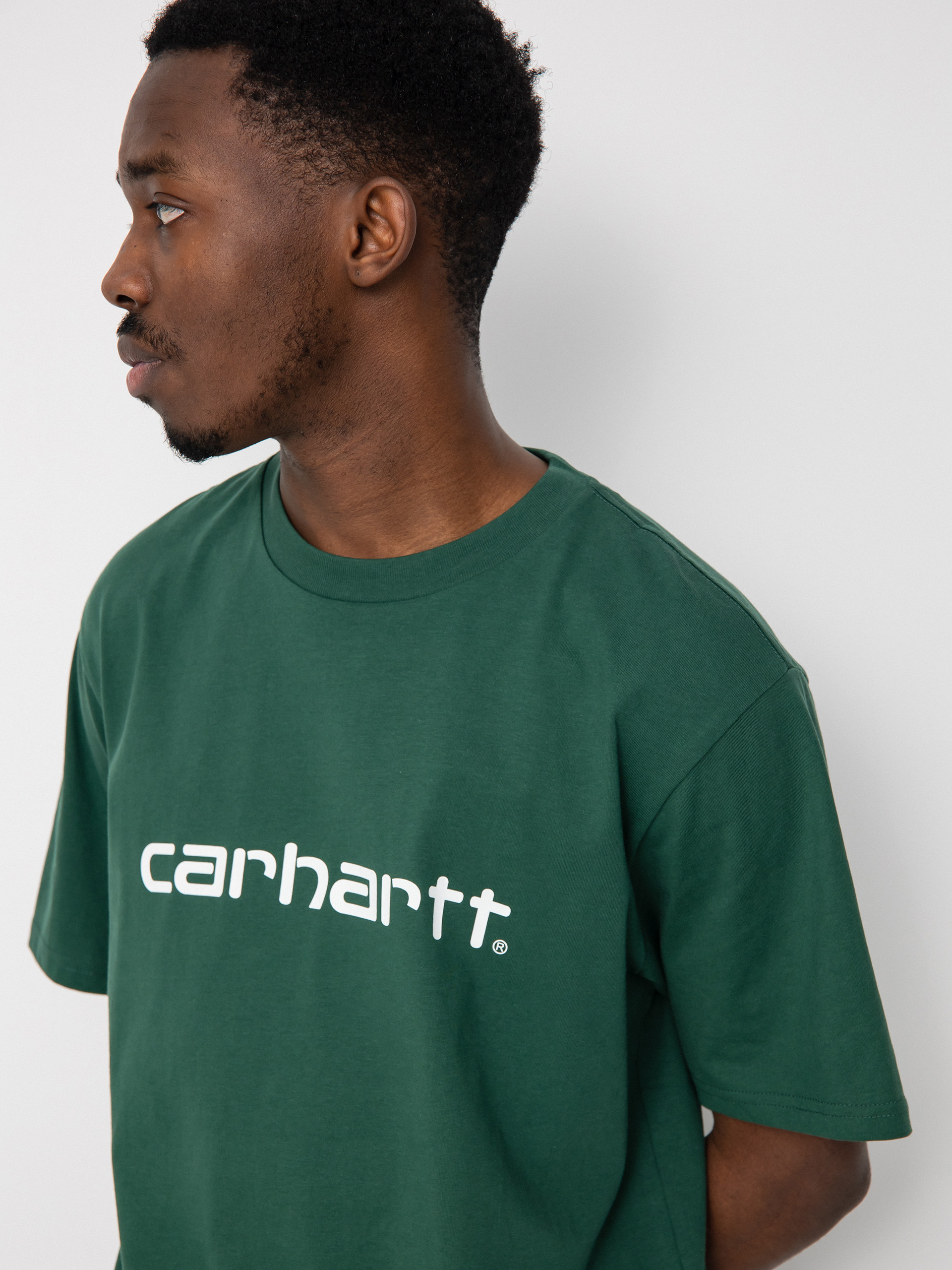 T-shirt Carhartt WIP Script (treehouse/white)