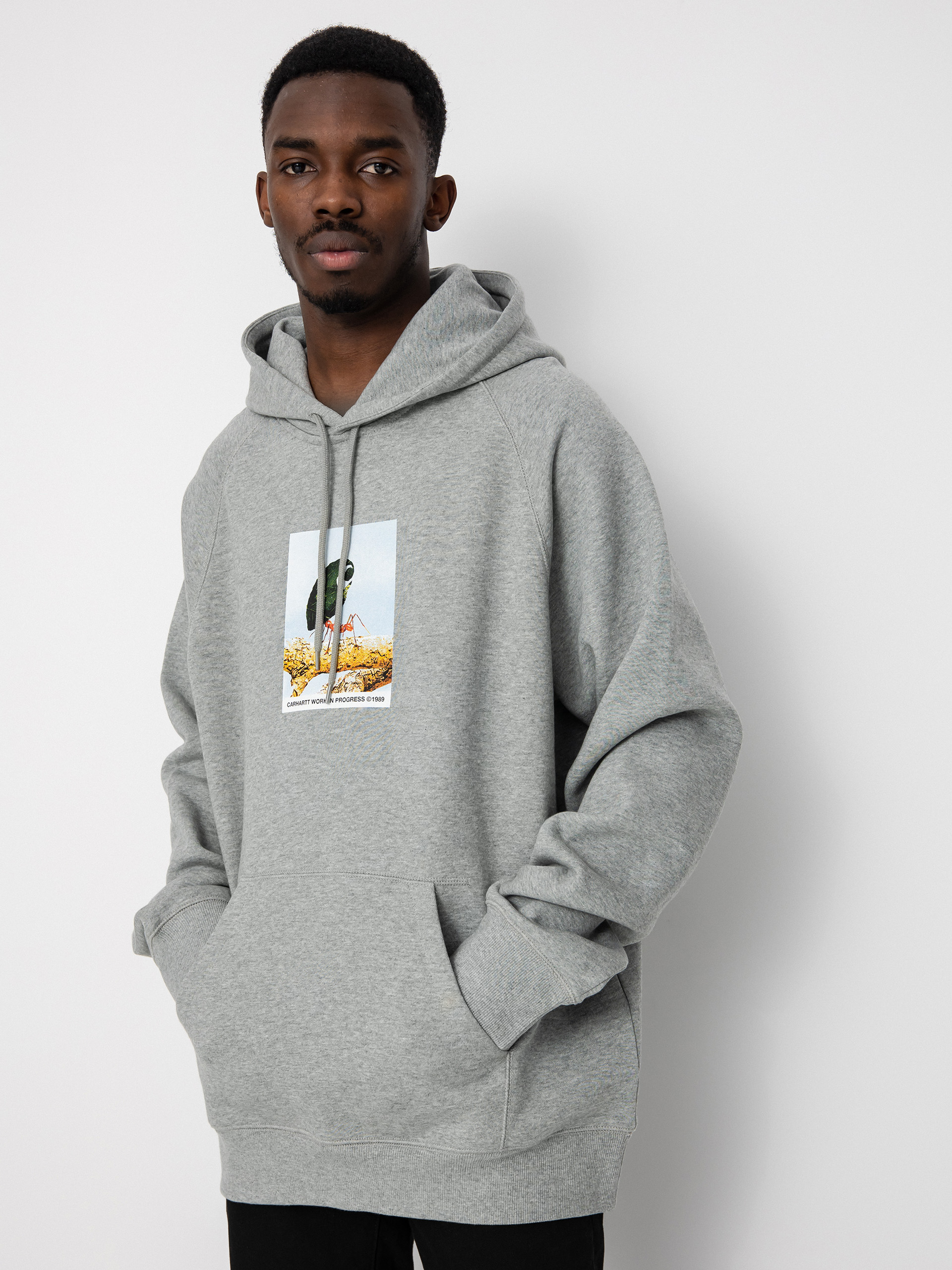 Bluza z kapturem Carhartt WIP Antleaf HD (grey heather)