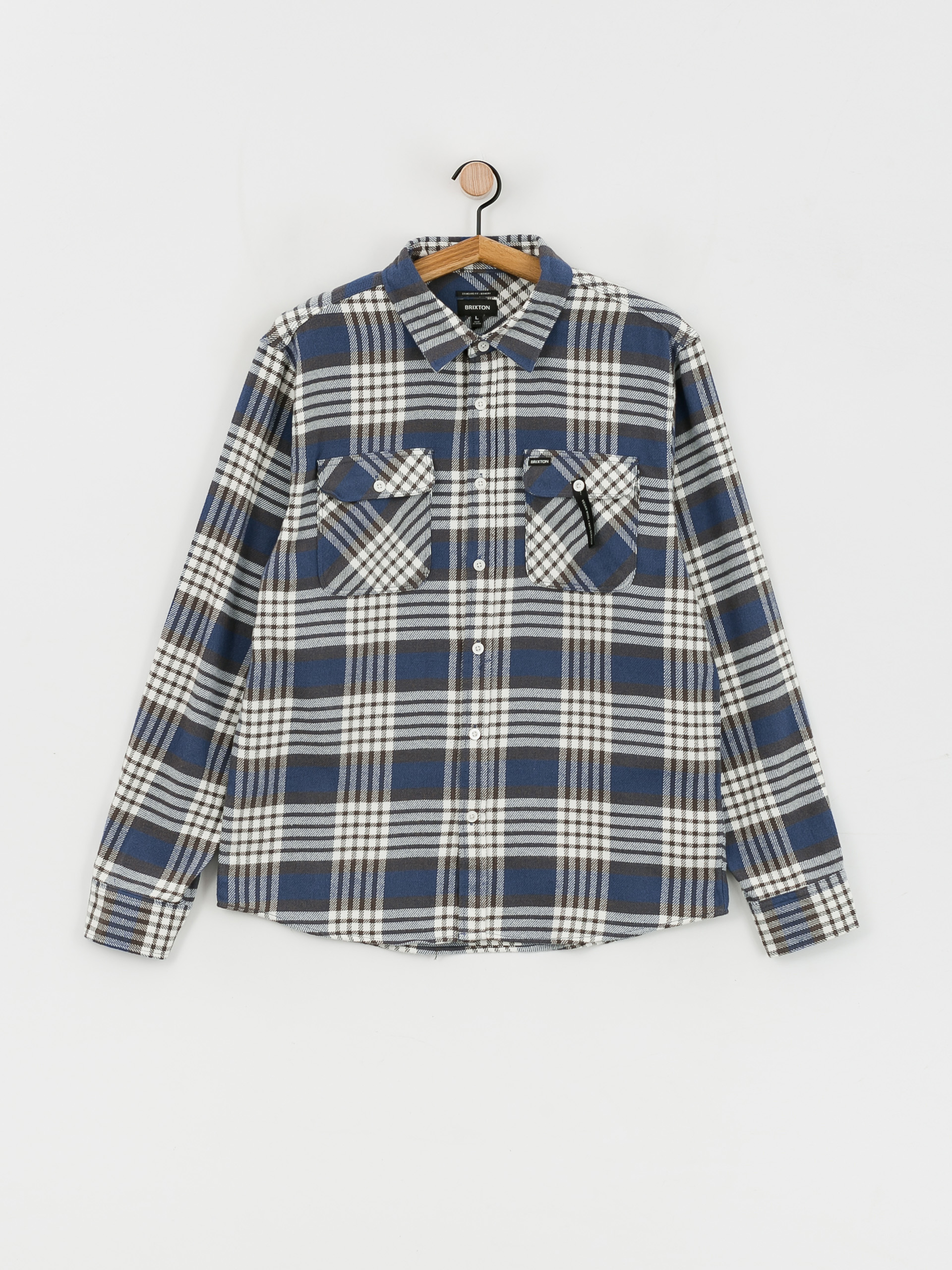 Koszula Brixton Bowery Flannel Ls (pacific blue/whitecap/black)