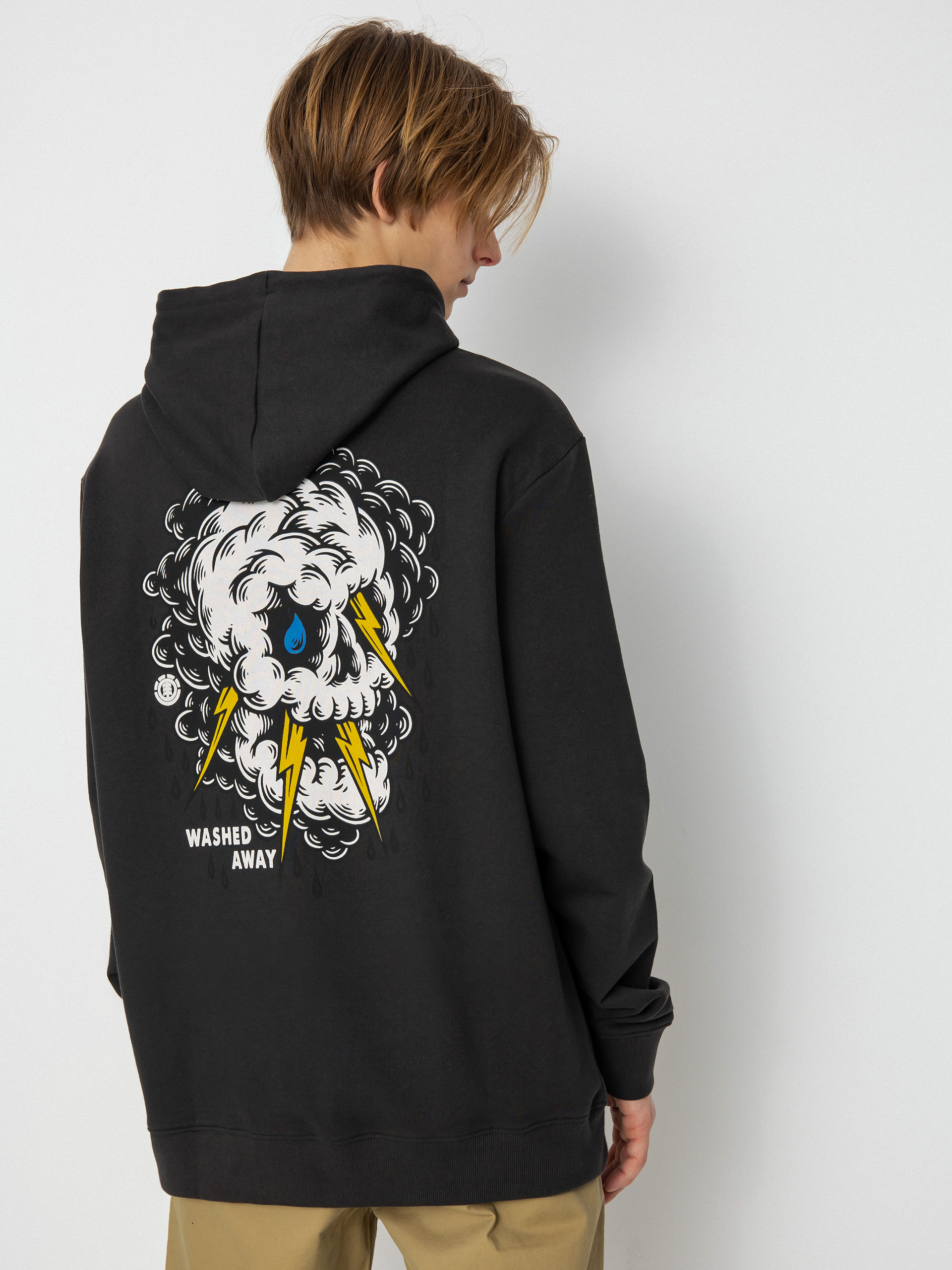 Bluza z kapturem Element Angry Clouds HD (off black)