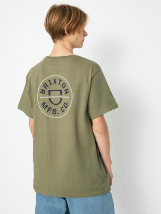 T-shirt Brixton Crest II (olive surplus/washed navy/sand)
