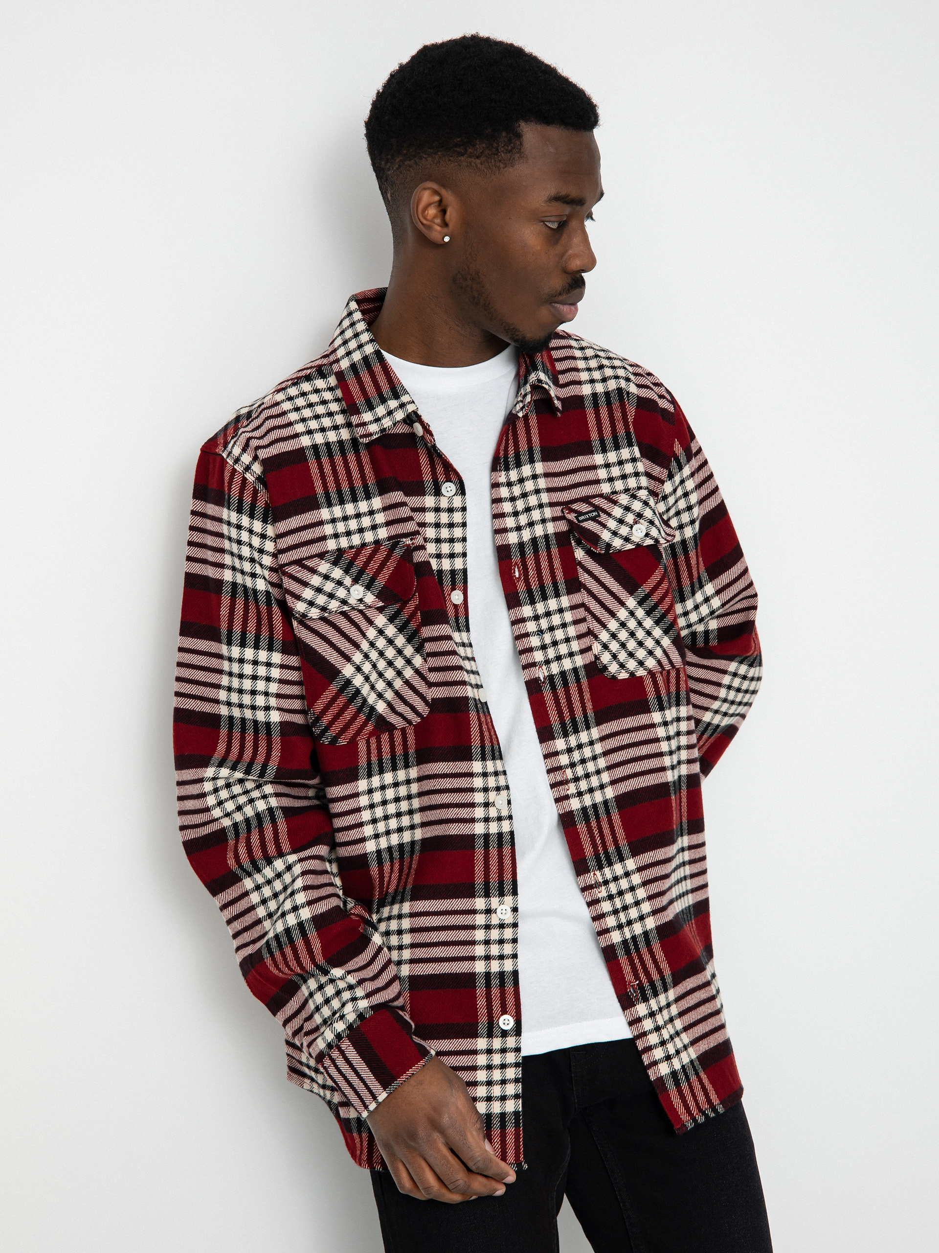Koszula Brixton Bowery Flannel Ls (isalnd berry/whitecap/black)