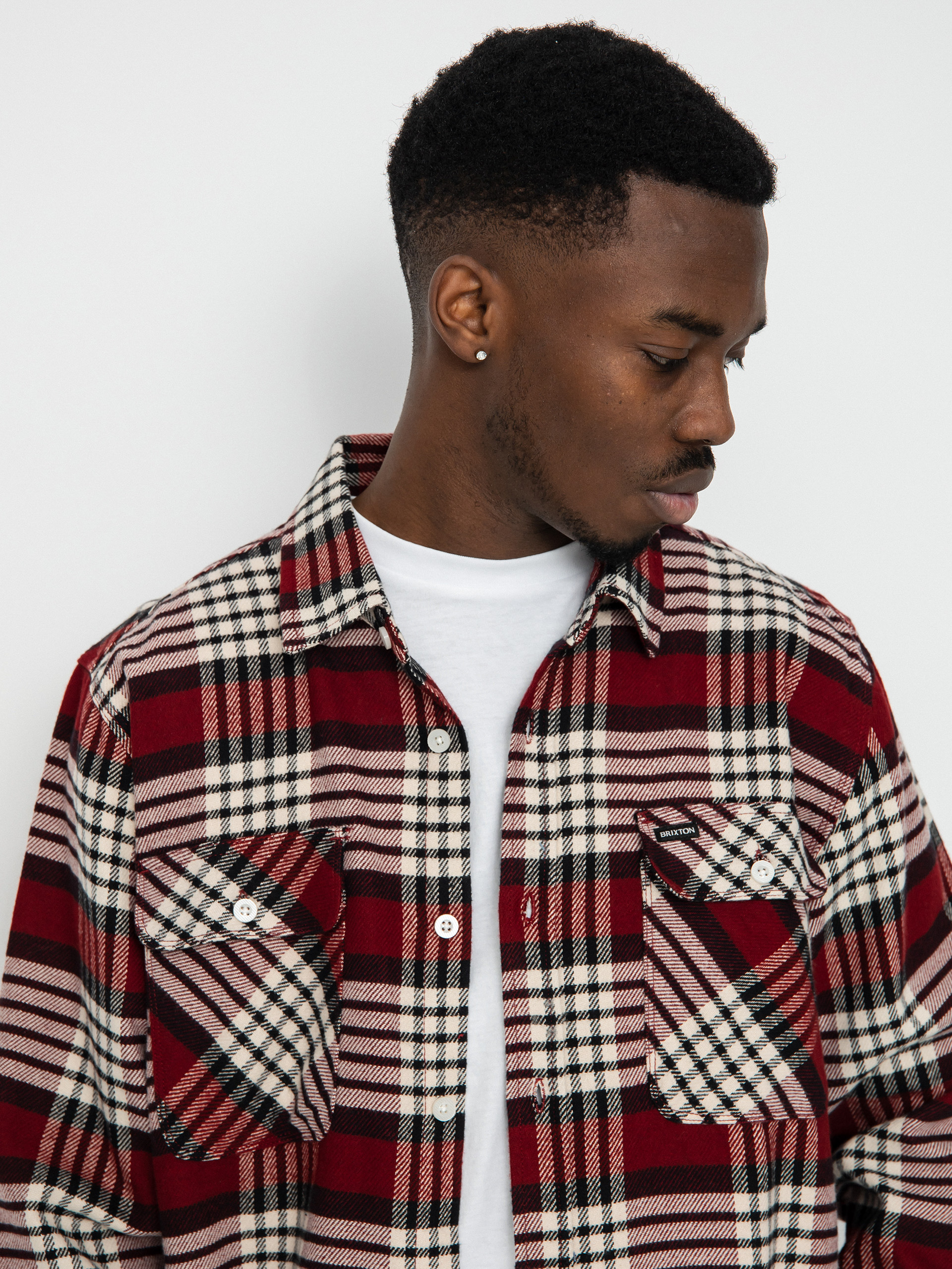 Koszula Brixton Bowery Flannel Ls (isalnd berry/whitecap/black)