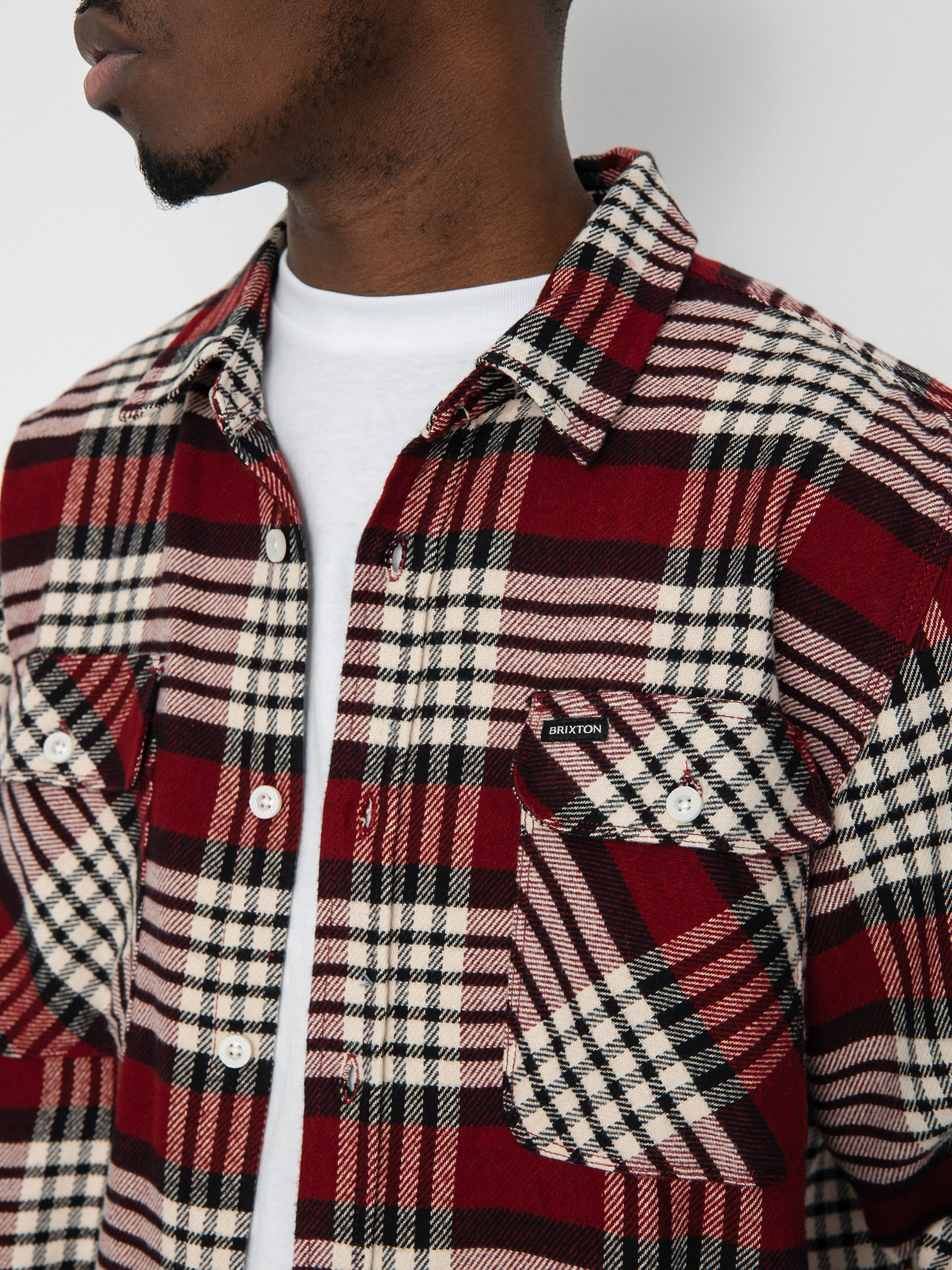 Koszula Brixton Bowery Flannel Ls (isalnd berry/whitecap/black)