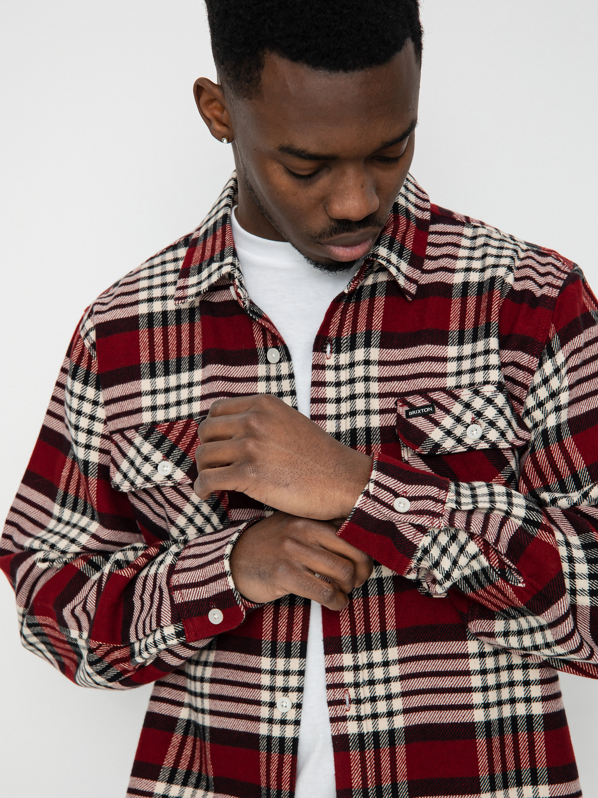 Koszula Brixton Bowery Flannel Ls (isalnd berry/whitecap/black)