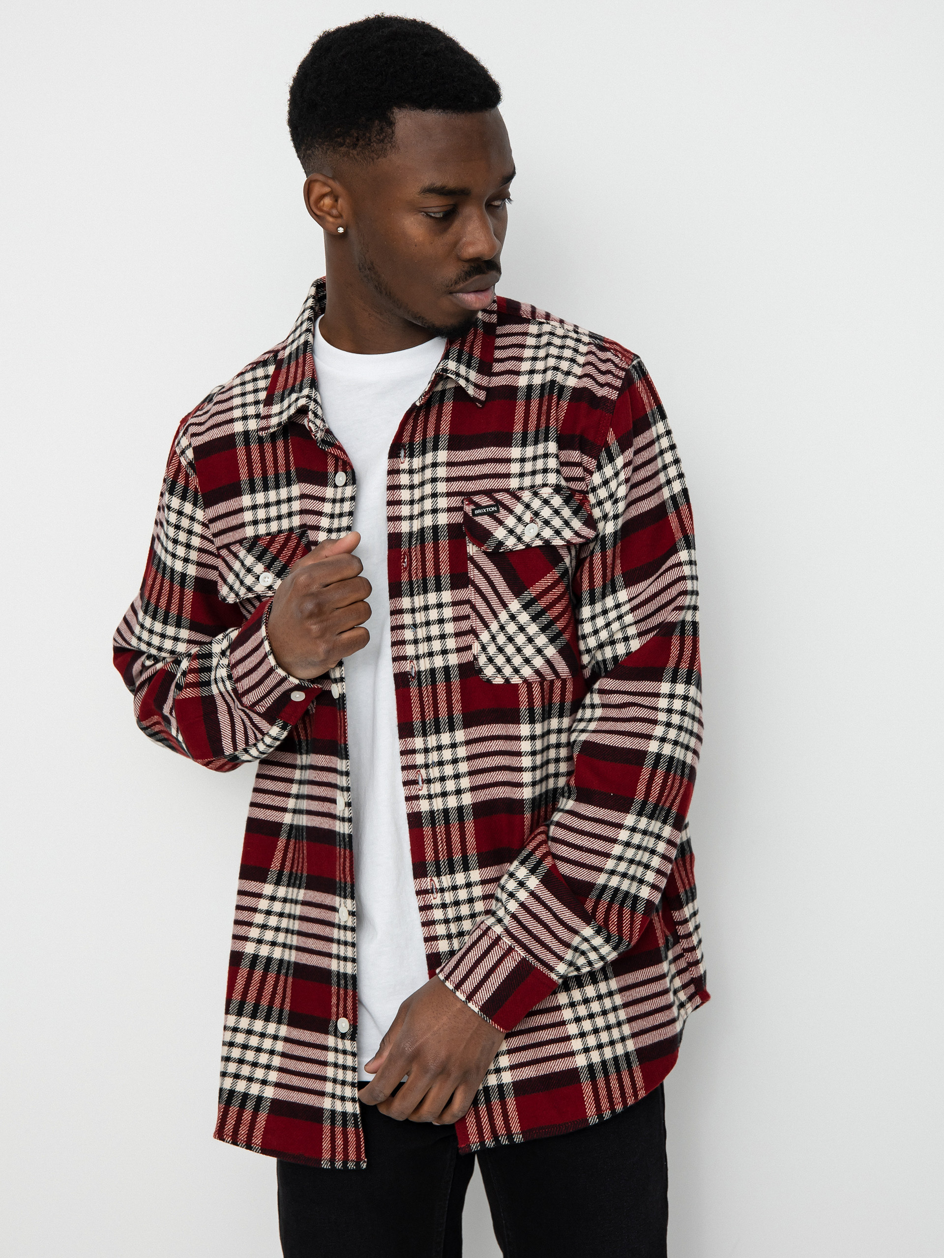 Koszula Brixton Bowery Flannel Ls (isalnd berry/whitecap/black)
