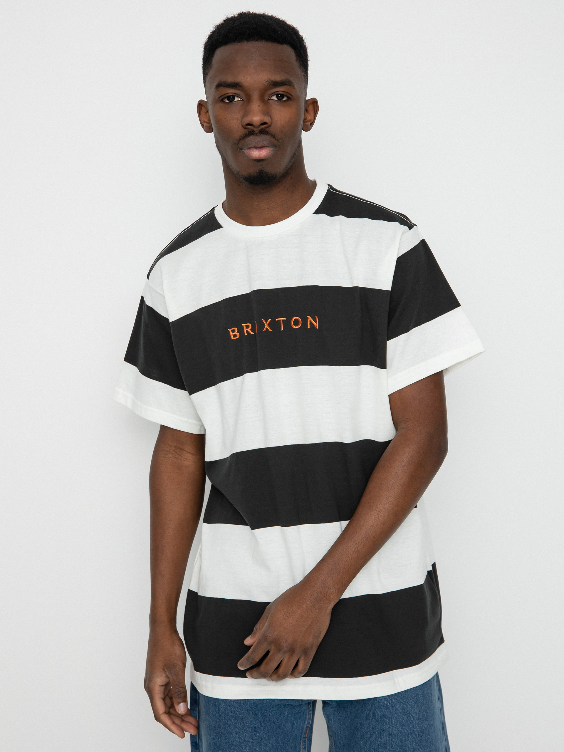 T-shirt Brixton Hilt Alpha Line (off white/washed black/paradis)
