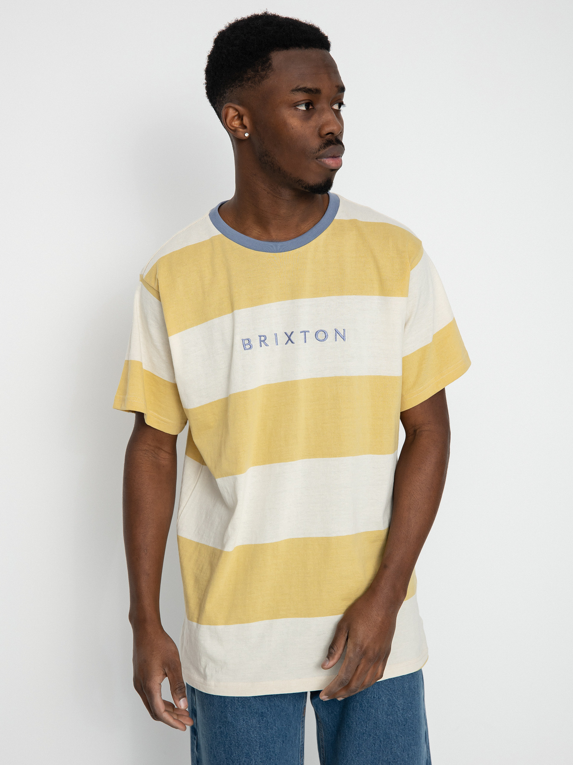 T-shirt Brixton Hilt Alpha Line (straw/whitecap/dusty blue)