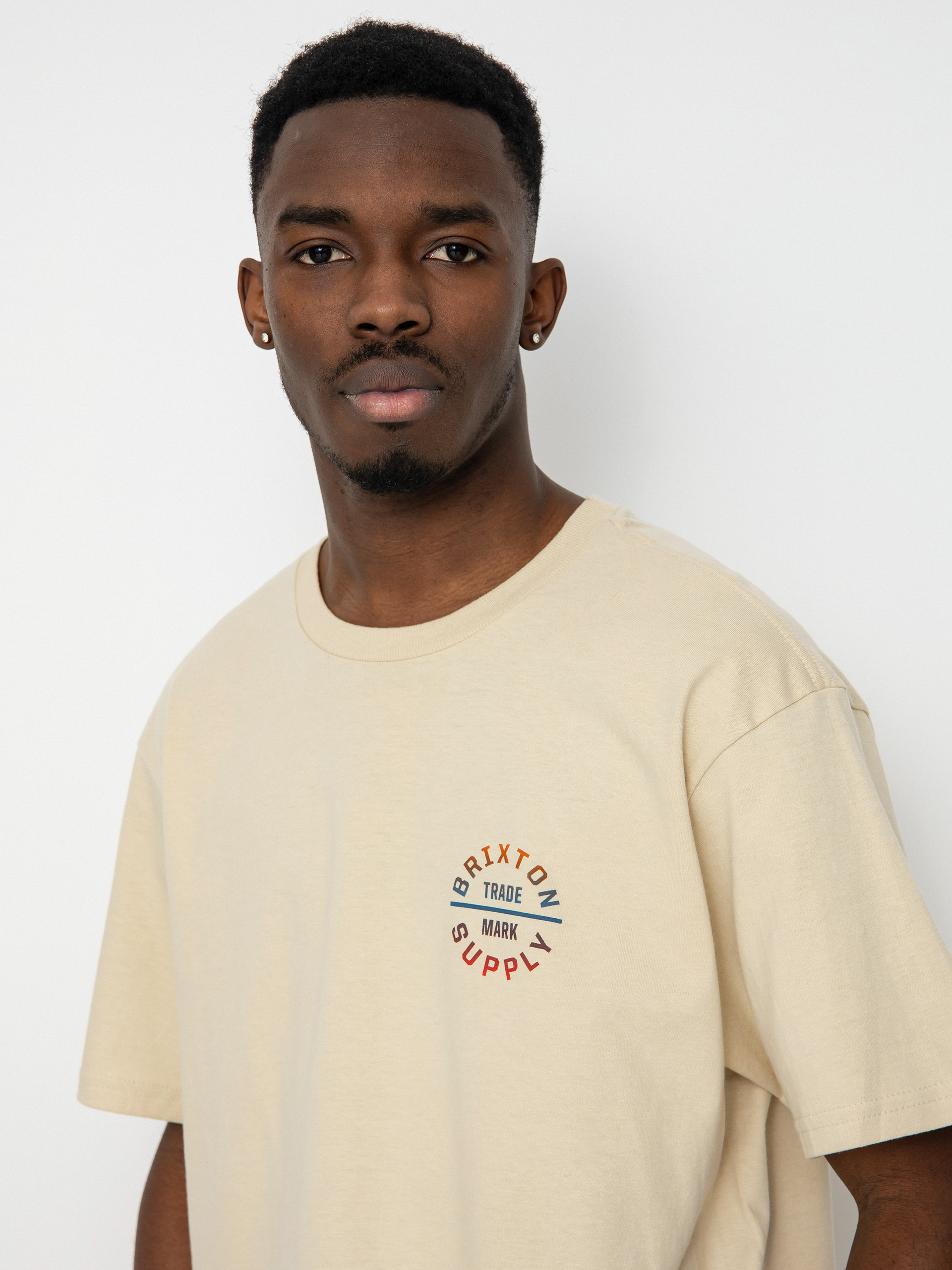 T-shirt Brixton Oath V (cream/aloha gradient)