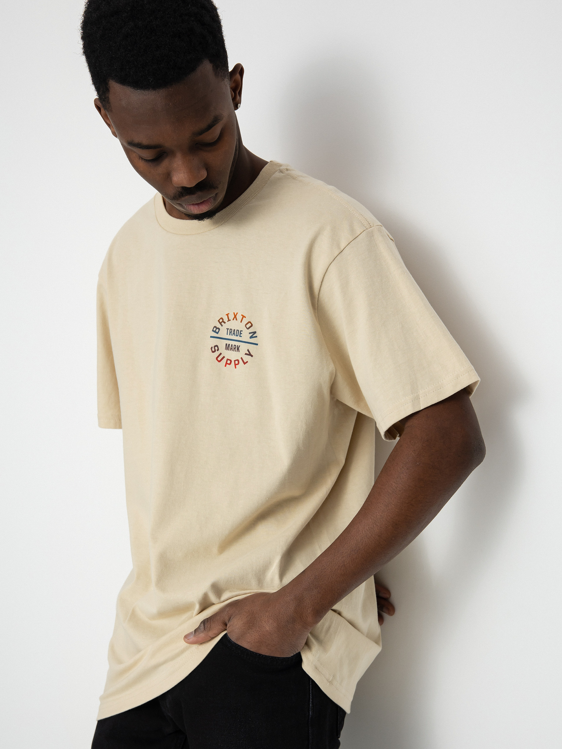 T-shirt Brixton Oath V (cream/aloha gradient)
