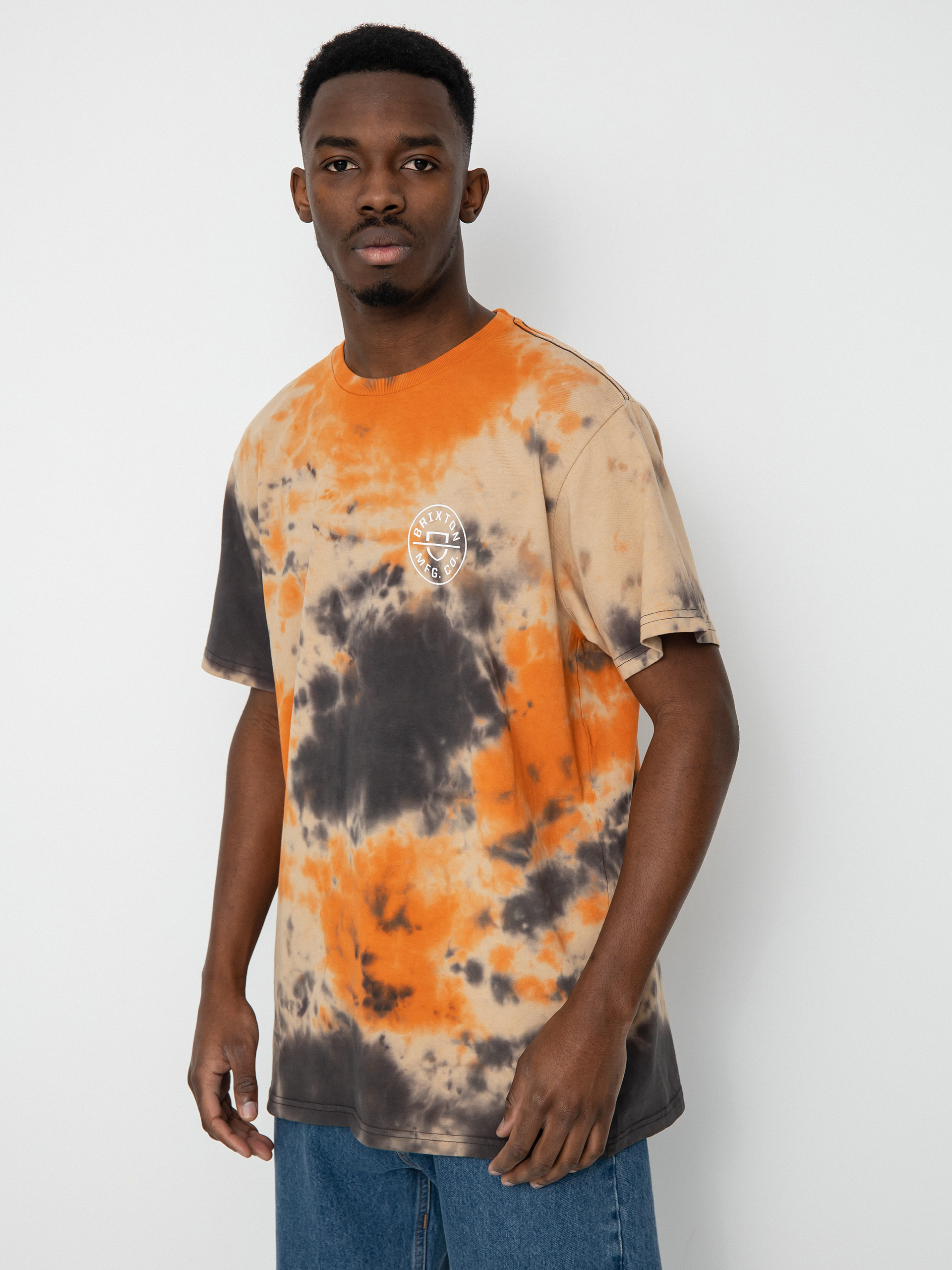 T-shirt Brixton Crest II (sand/paradise orange/washed bl)