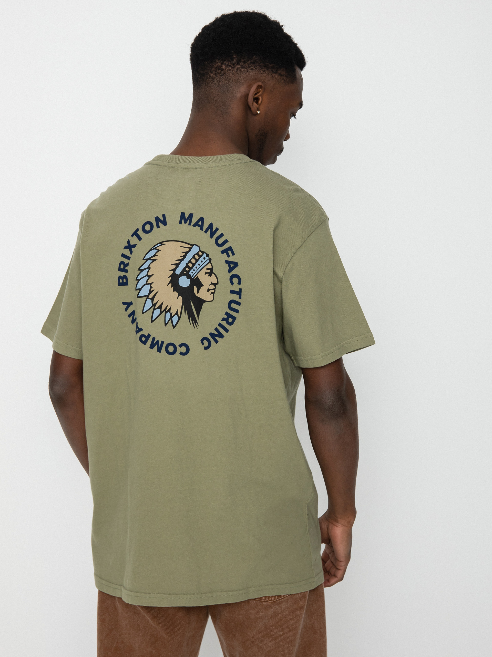 T-shirt Brixton Rival Stamp (olive surplus/dusty blue garme)