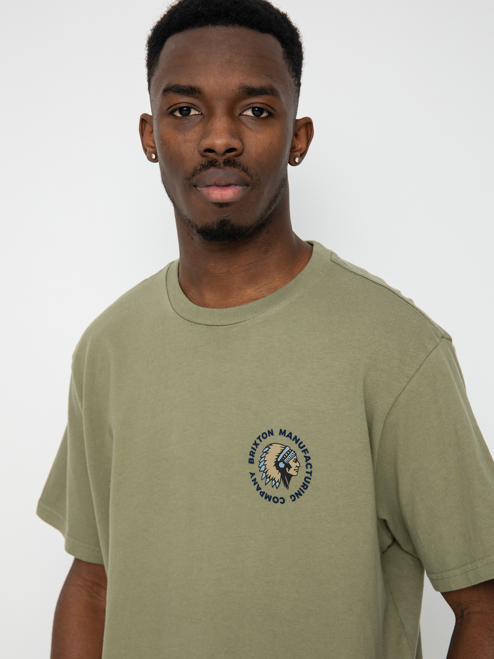 T-shirt Brixton Rival Stamp (olive surplus/dusty blue garme)