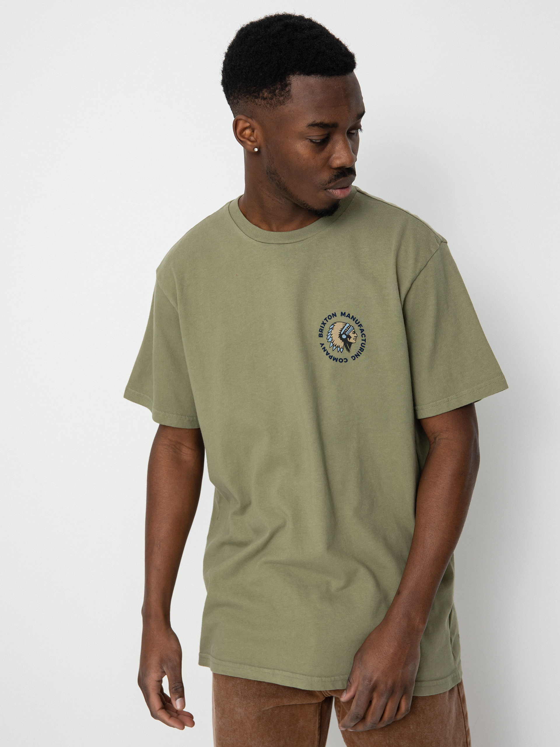 T-shirt Brixton Rival Stamp (olive surplus/dusty blue garme)