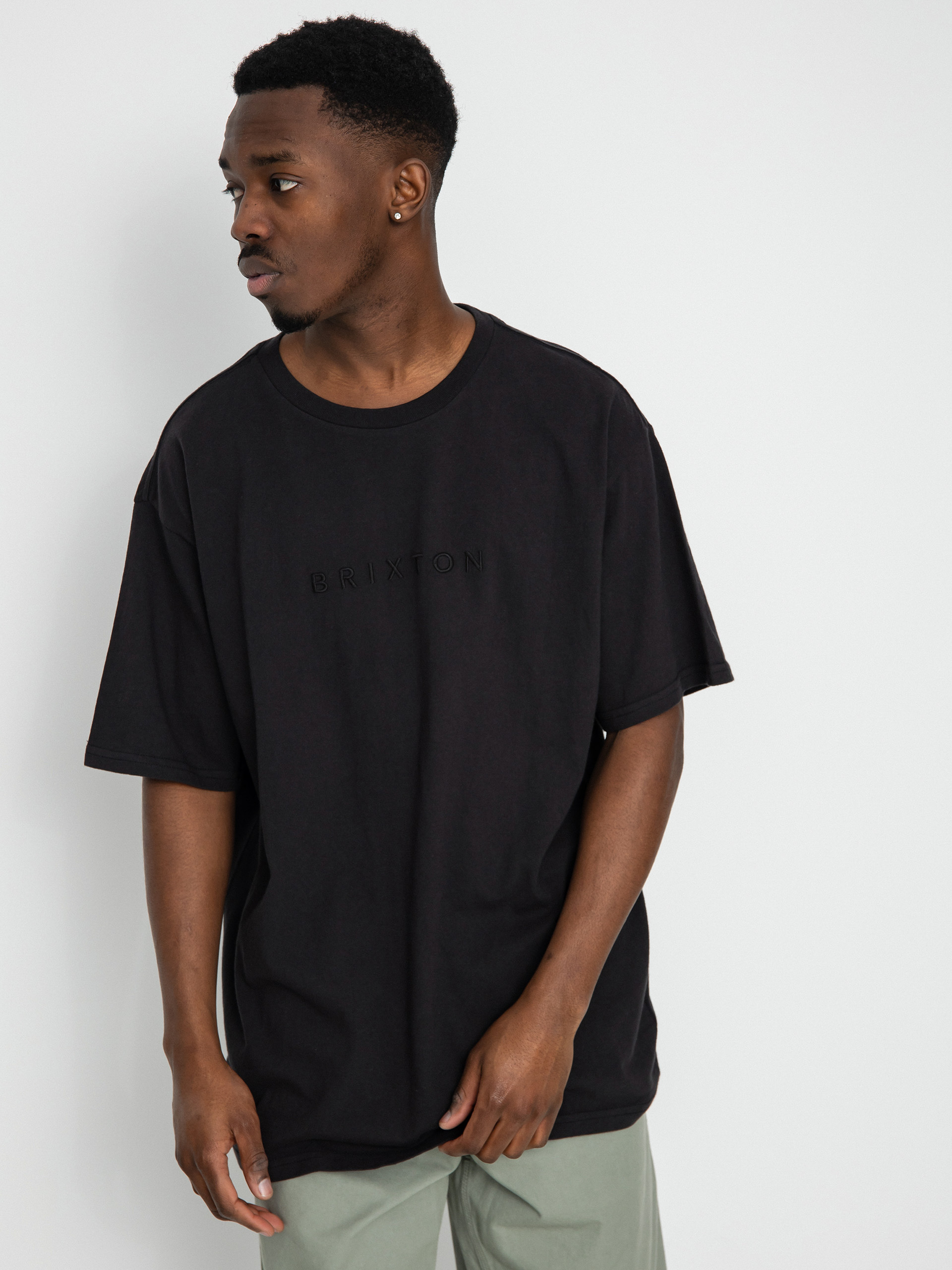 T-shirt Brixton Alpha Line Relaxed (black garment dye)