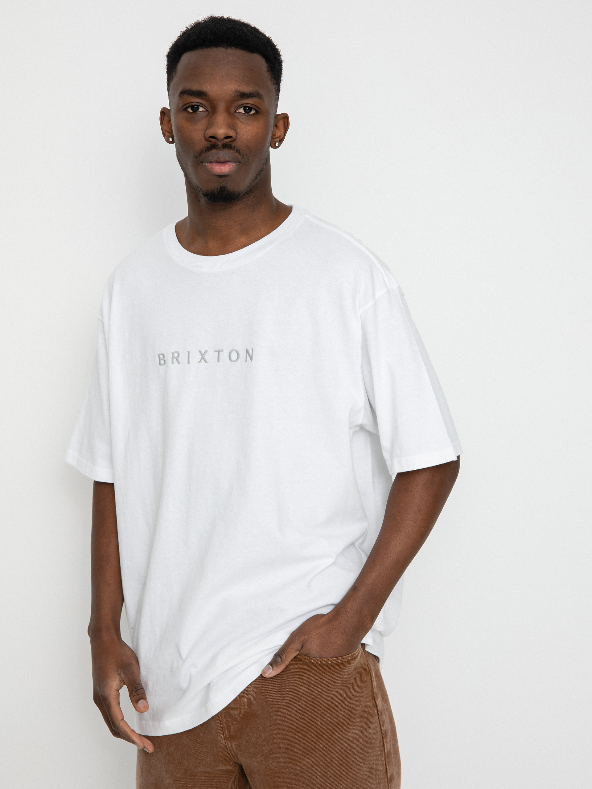 T-shirt Brixton Alpha Line Relaxed (white garment dye)