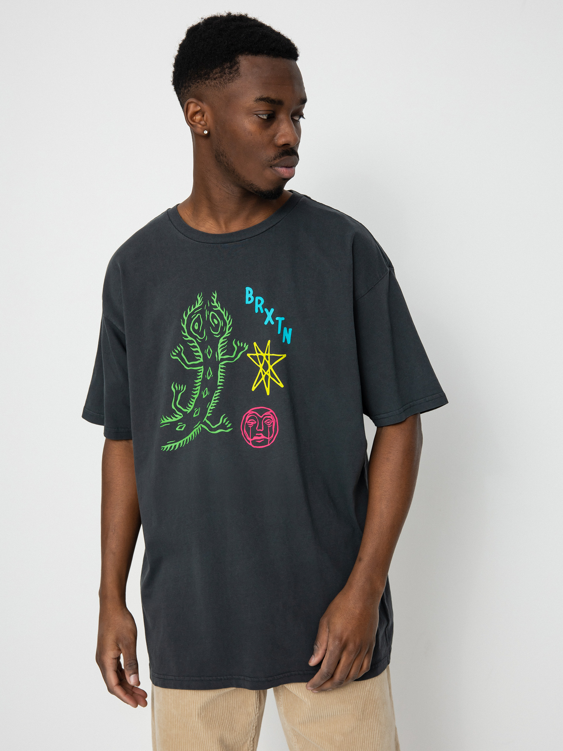 Brixton Тениска Lanark Relaxed (black garment dye)