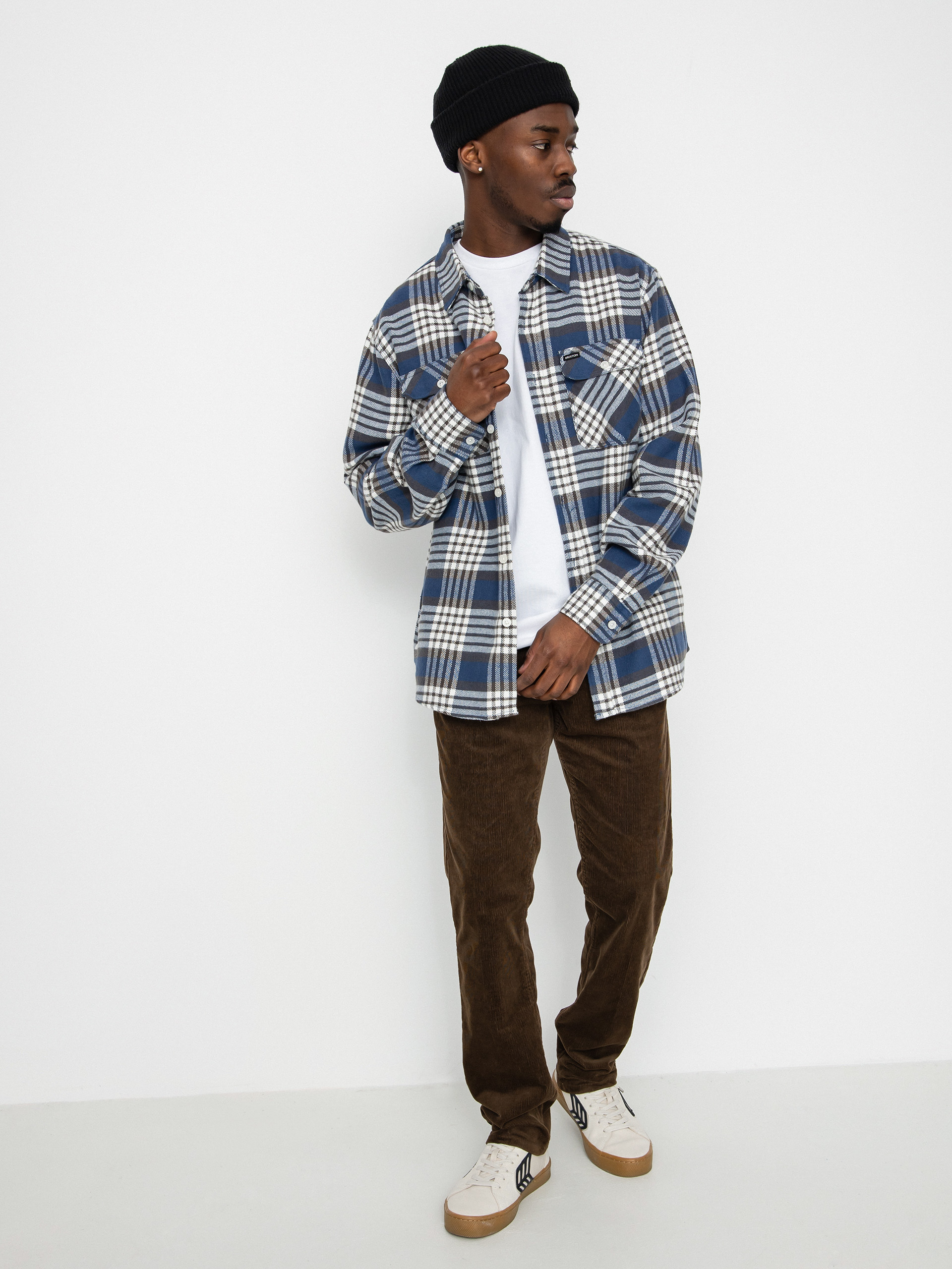 Koszula Brixton Bowery Flannel Ls (pacific blue/whitecap/black)