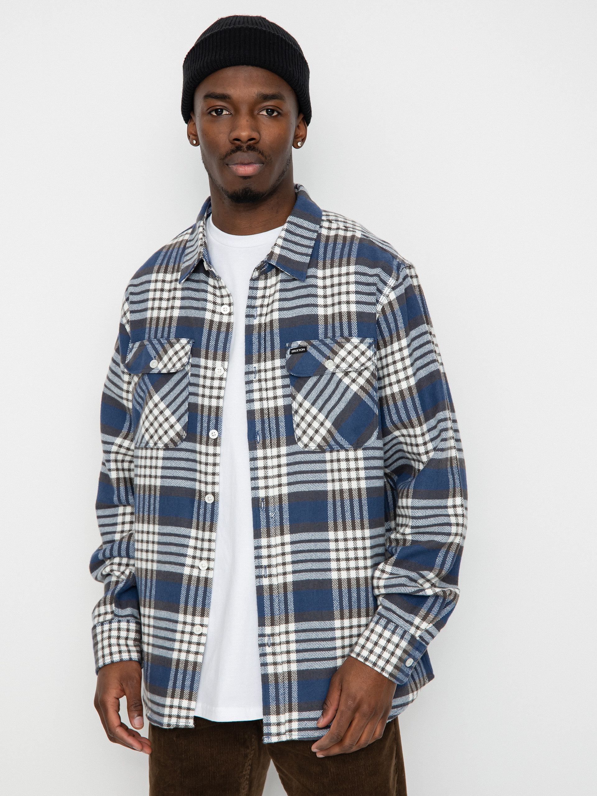 Koszula Brixton Bowery Flannel Ls (pacific blue/whitecap/black)