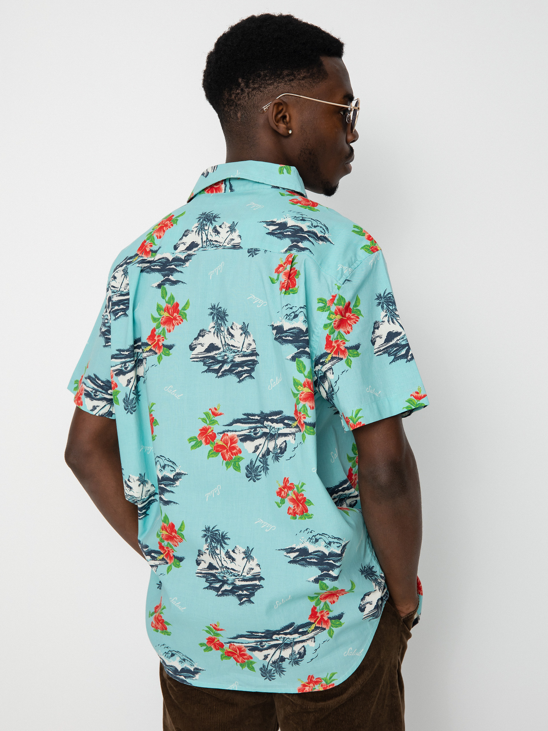 Koszula Brixton Charter Print (canal blue/paradise)