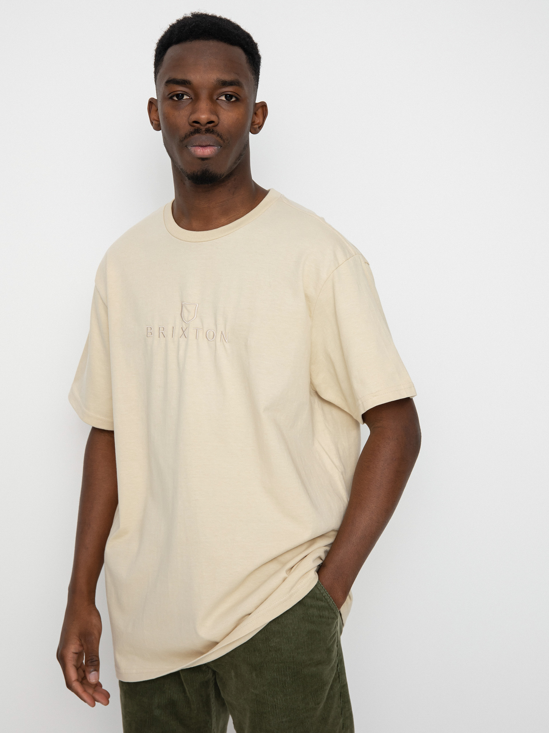 T-shirt Brixton Alpha Thread (cream/sand)