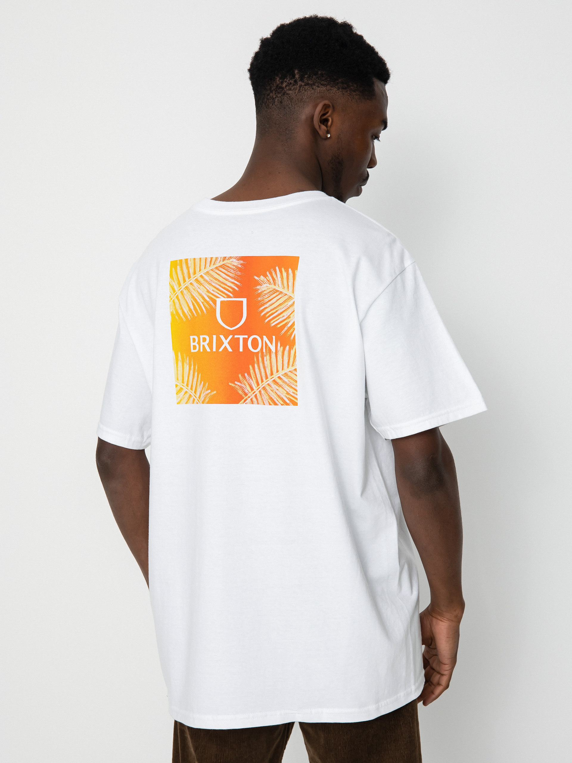 T-shirt Brixton Alpha Square (white/palm gradient)