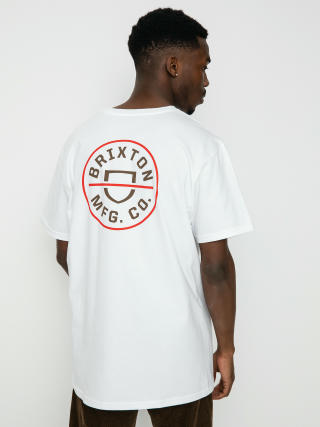 T-shirt Brixton Crest II (white/aloha red/dark earth)