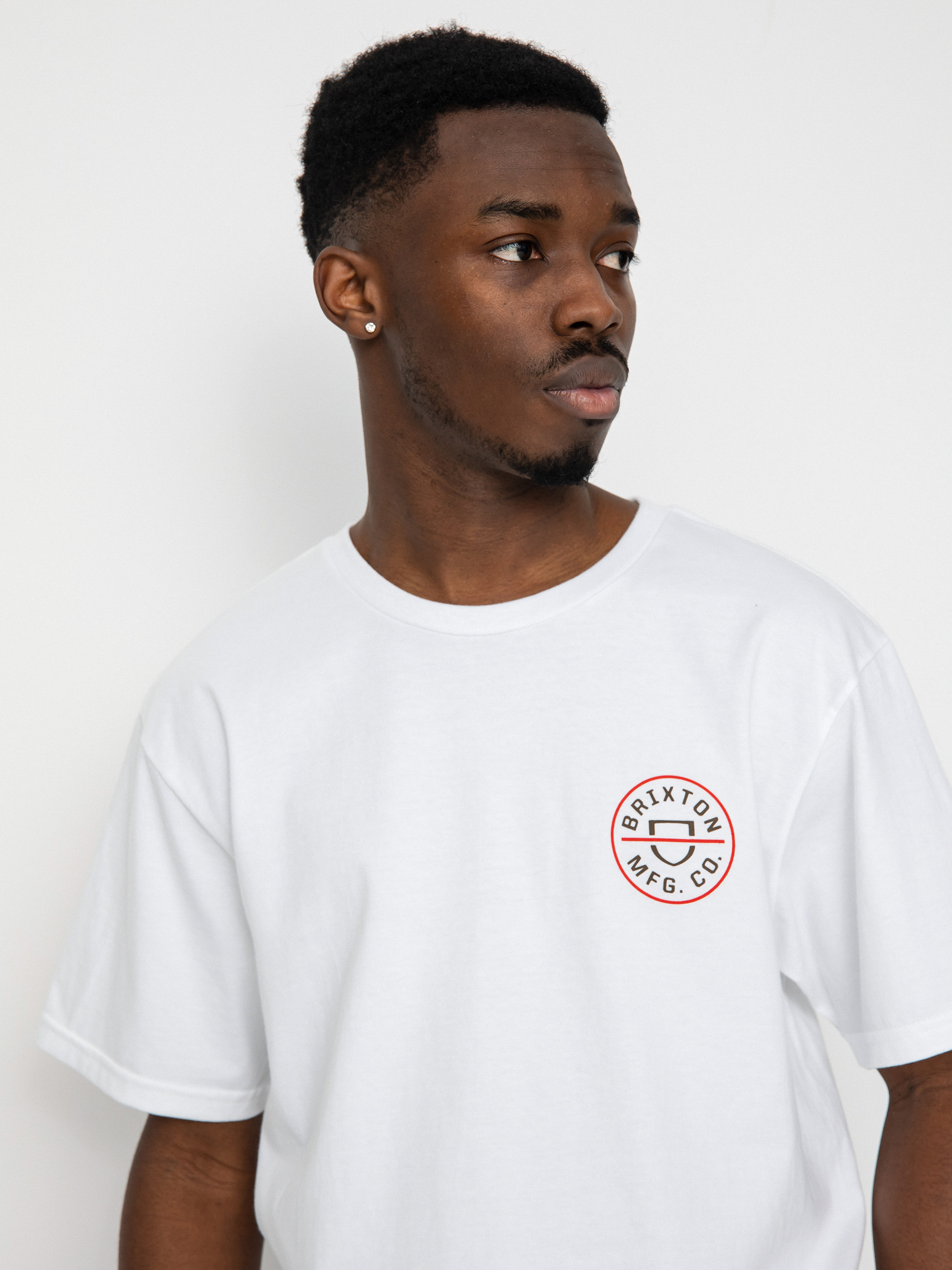 T-shirt Brixton Crest II (white/aloha red/dark earth)