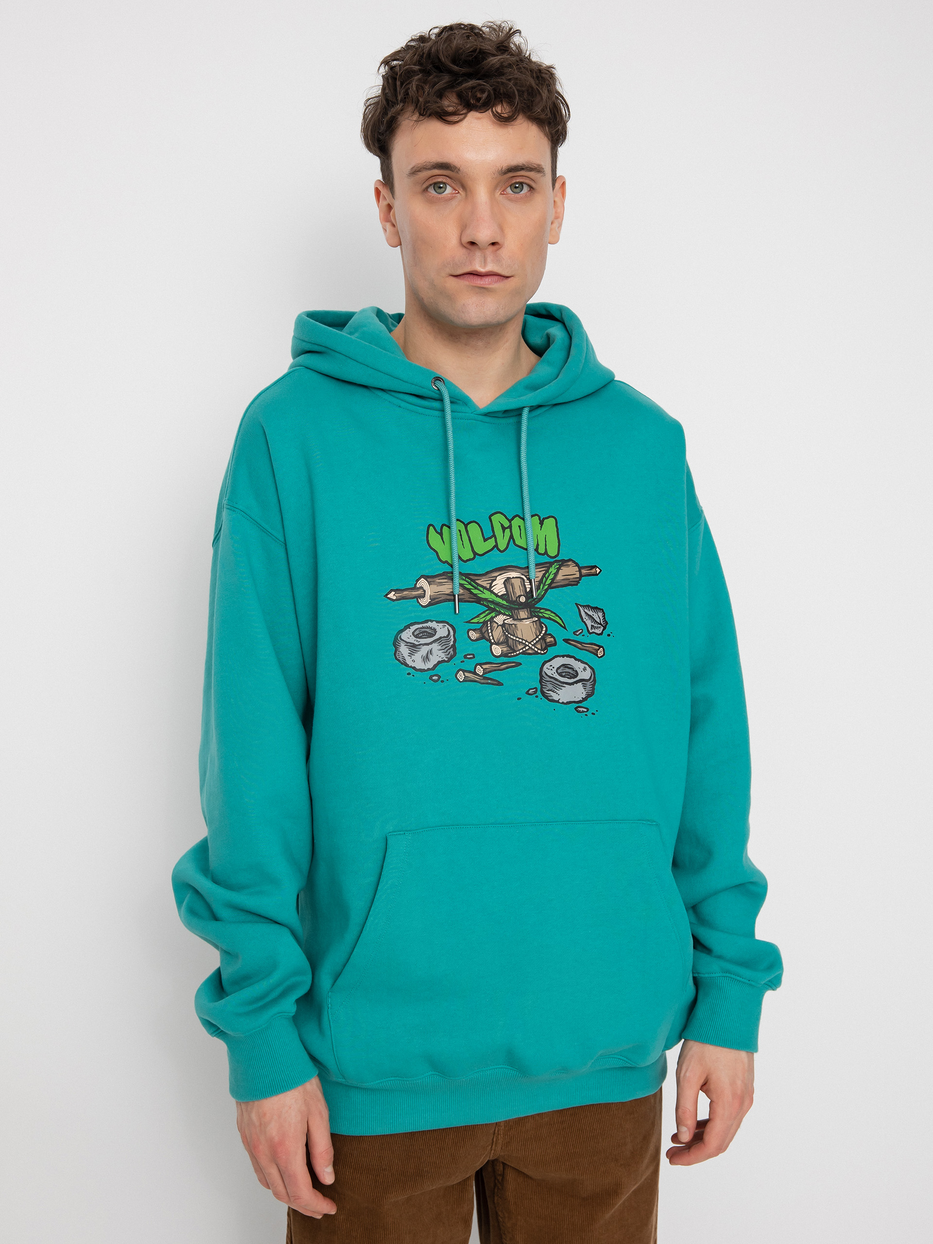 Bluza z kapturem Volcom Fa Todd Bratrud HD (temple teal)