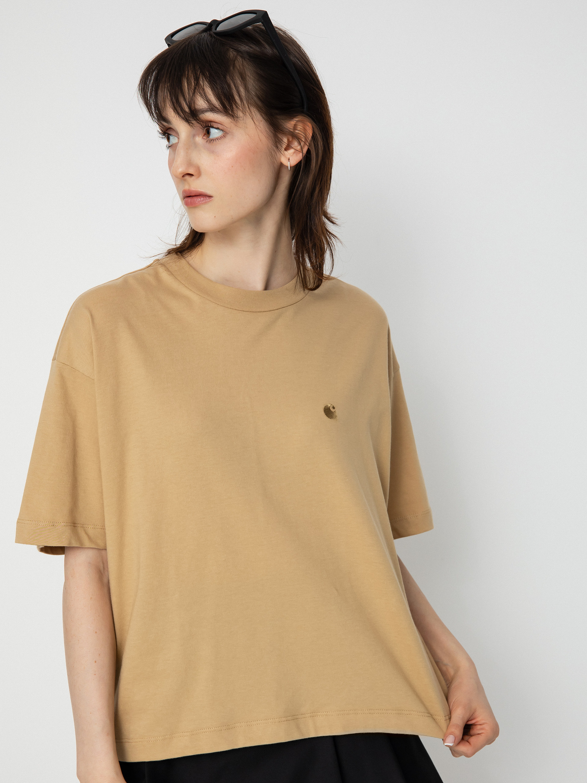 T-shirt Carhartt WIP Chester Wmn (dusty h brown)