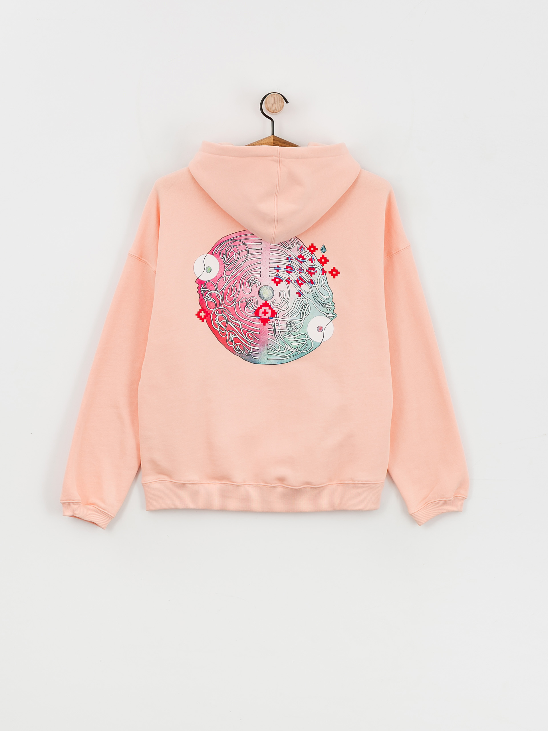 Bluza z kapturem Volcom Fa Ed Merlin Murray HD Wmn (melon)