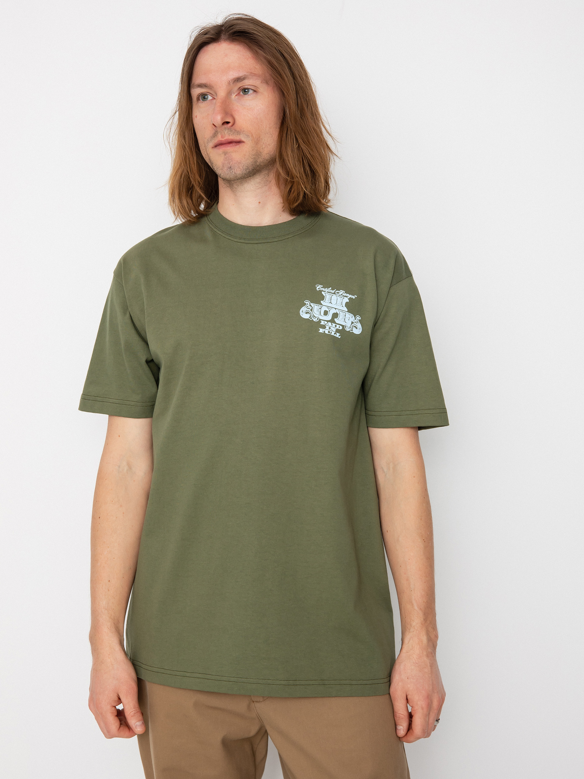 HUF Тениска Paid In Full (olive)
