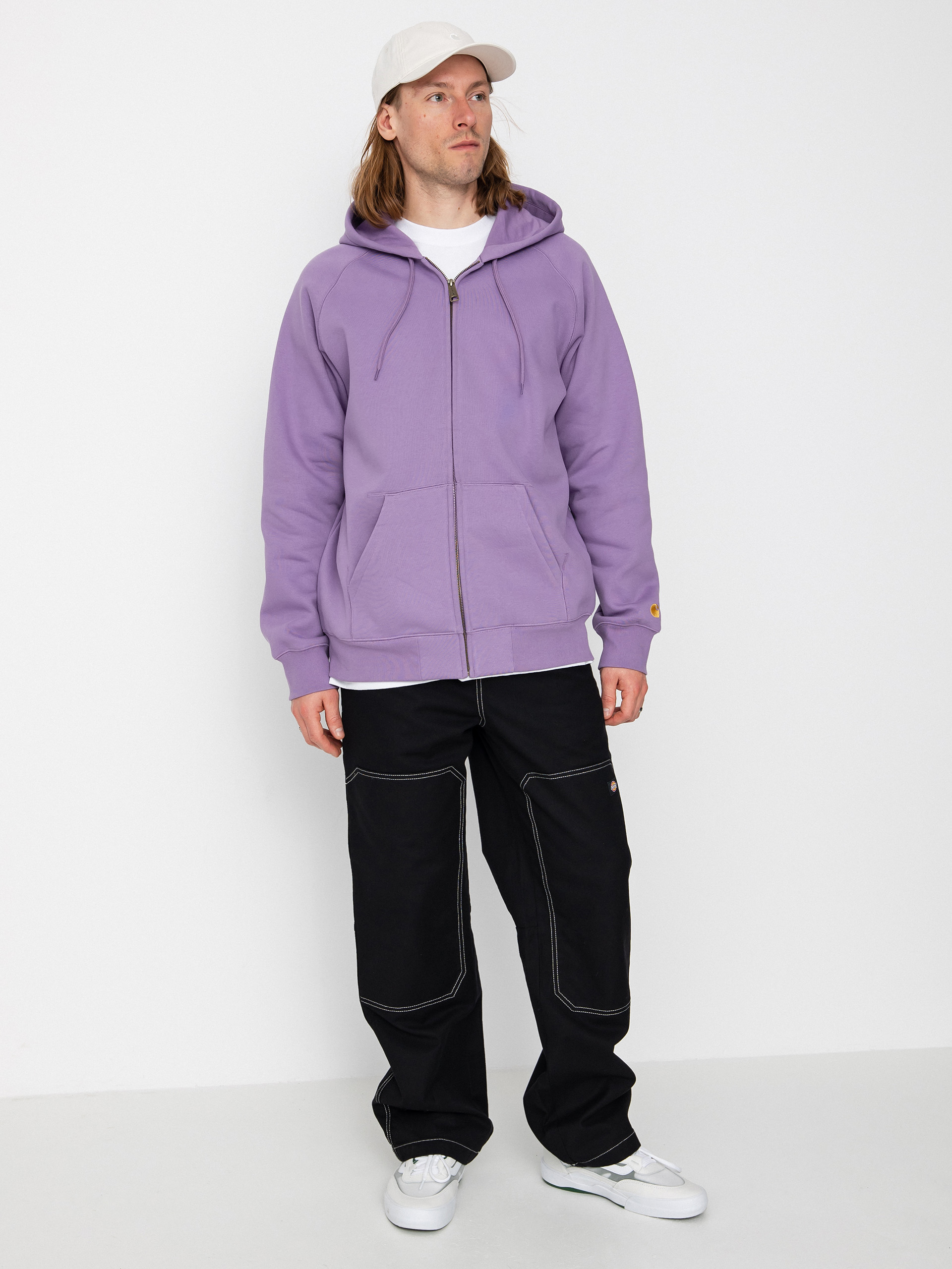 Bluza z kapturem Carhartt WIP Chase ZHD (violanda/gold)