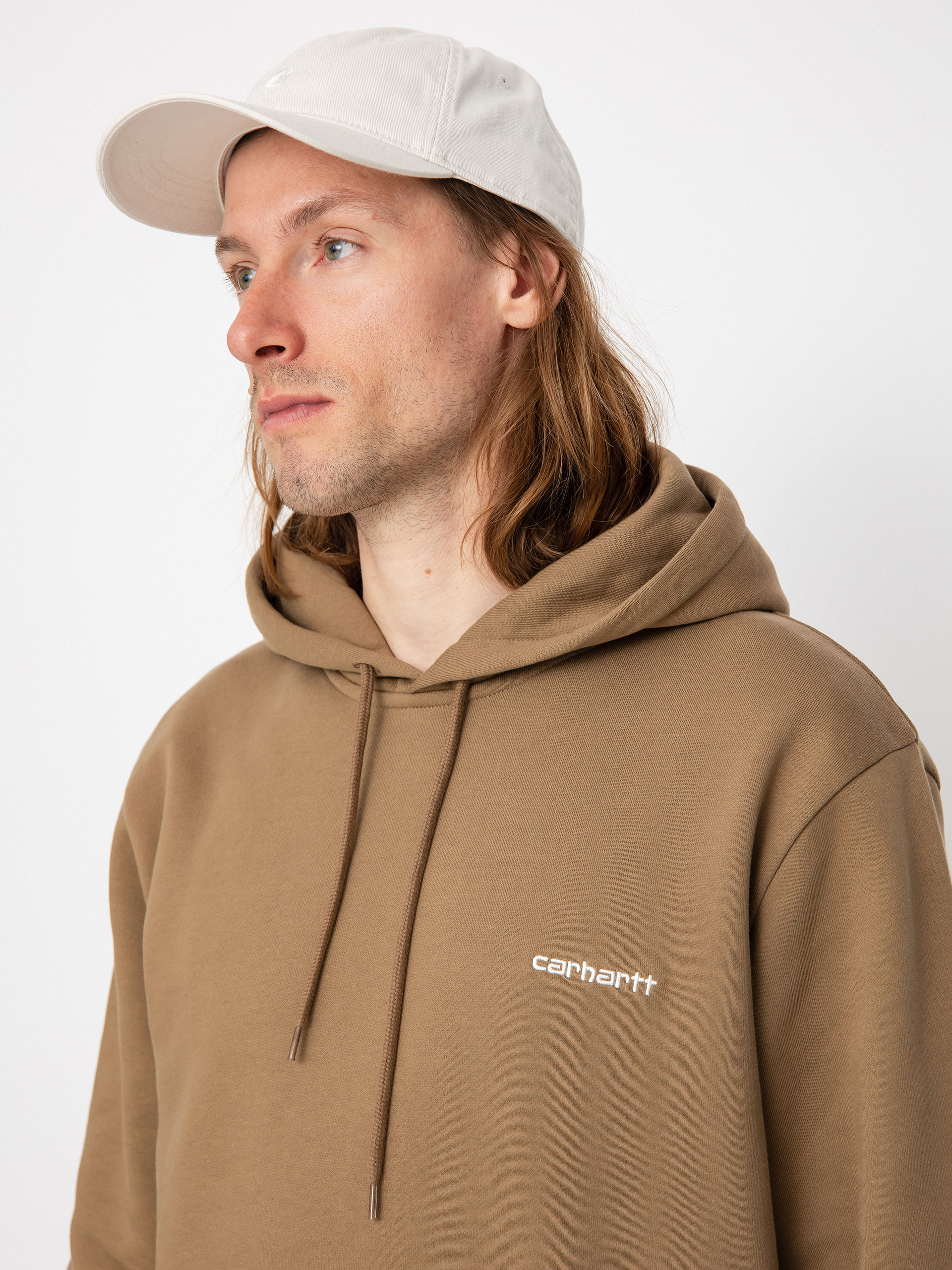 Bluza z kapturem Carhartt WIP Script Embroidery HD (buffalo/white)