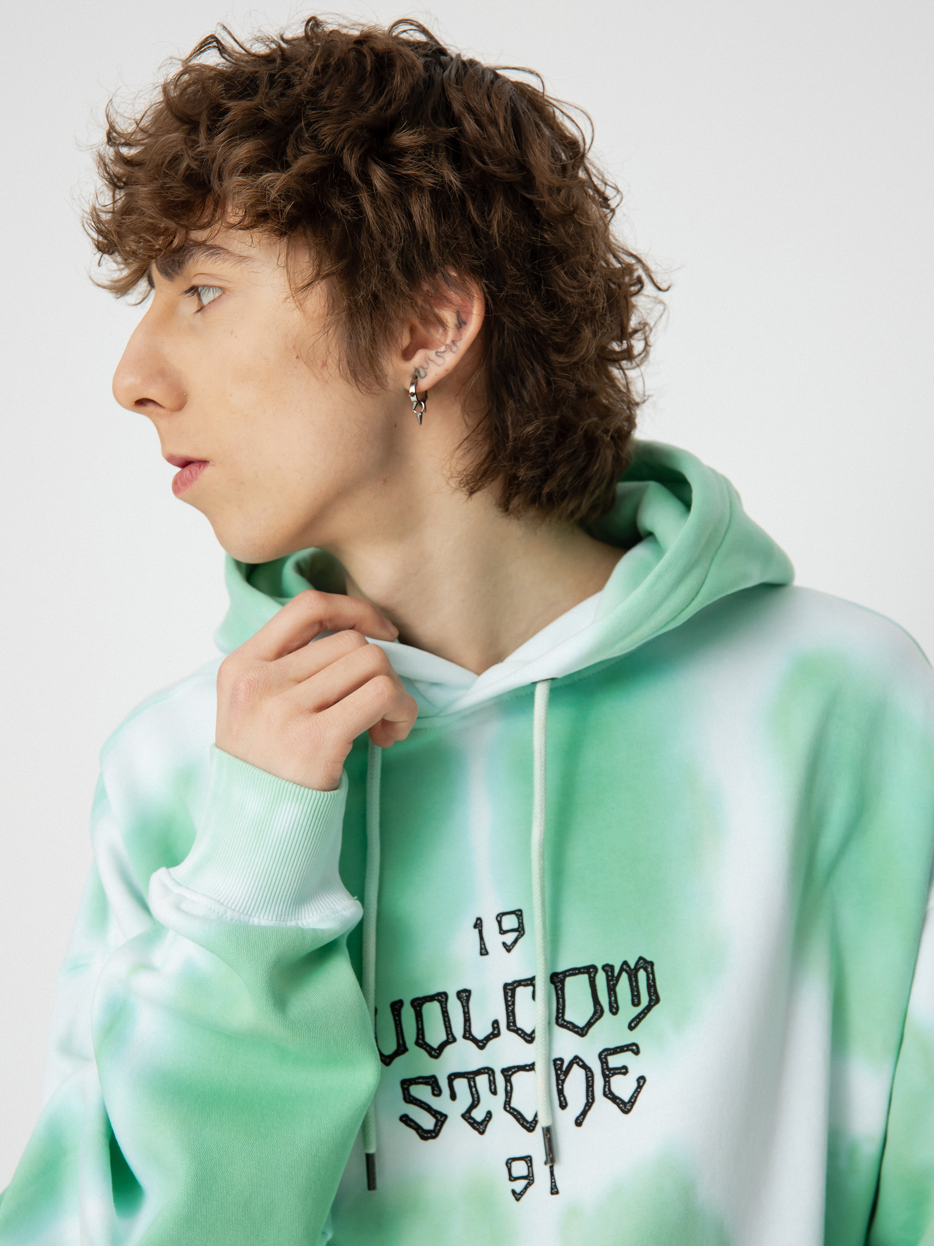 Bluza z kapturem Volcom Trippin Dye HD (bottle green)