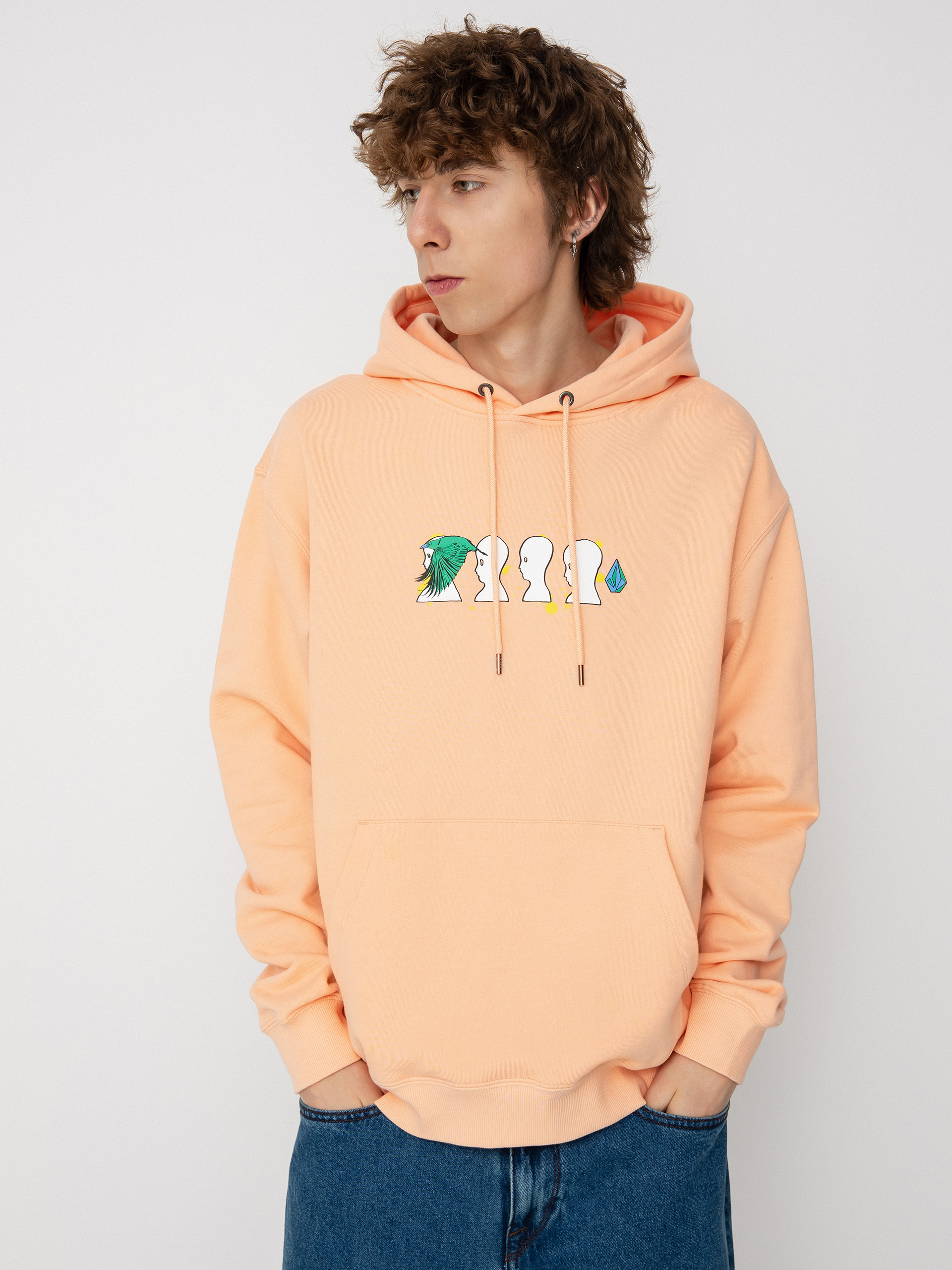 Bluza z kapturem Volcom Fa Ed Merlin Murray HD (peach bud)
