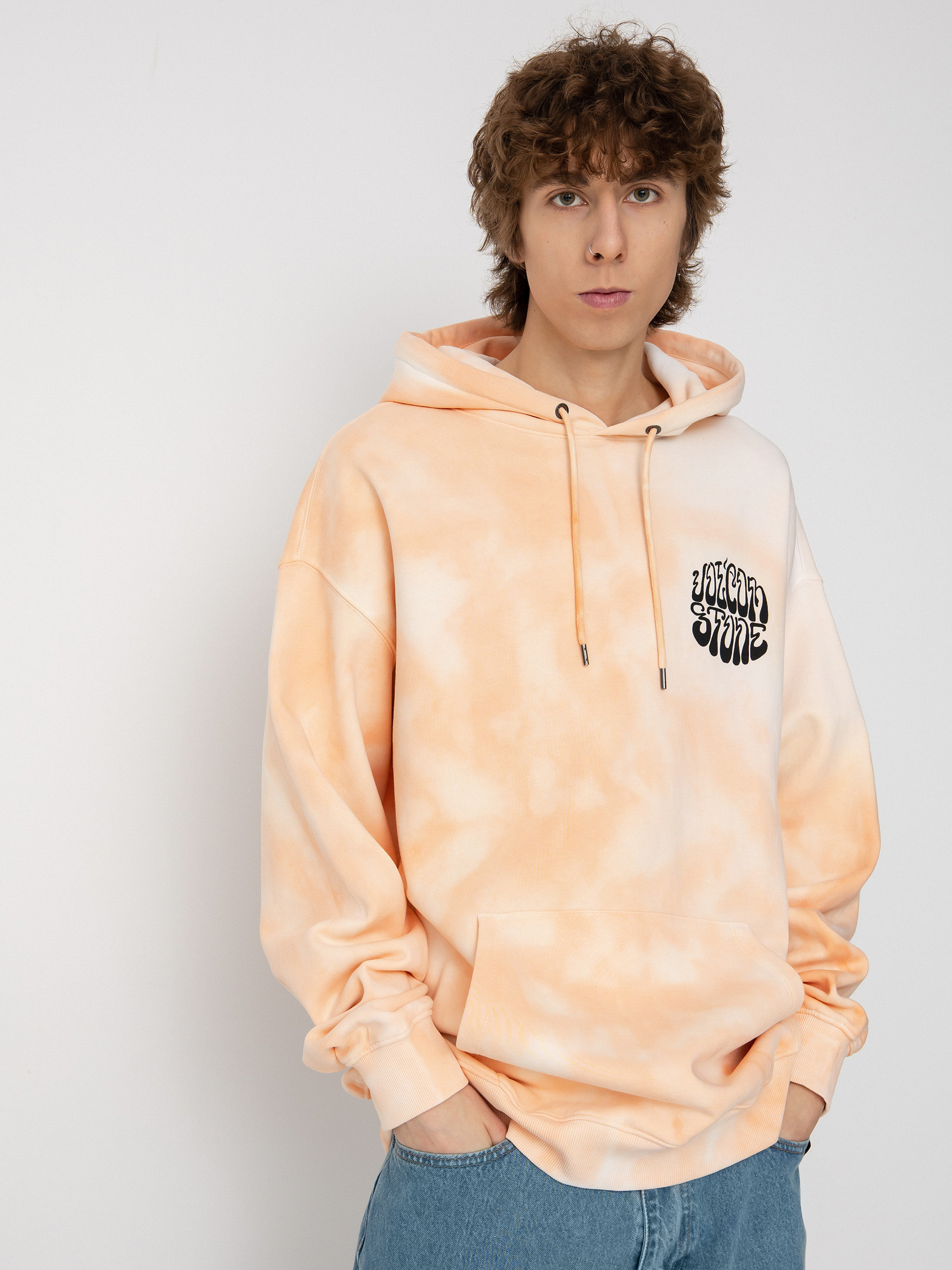 Bluza z kapturem Volcom Trippin Dye HD (peach bud)