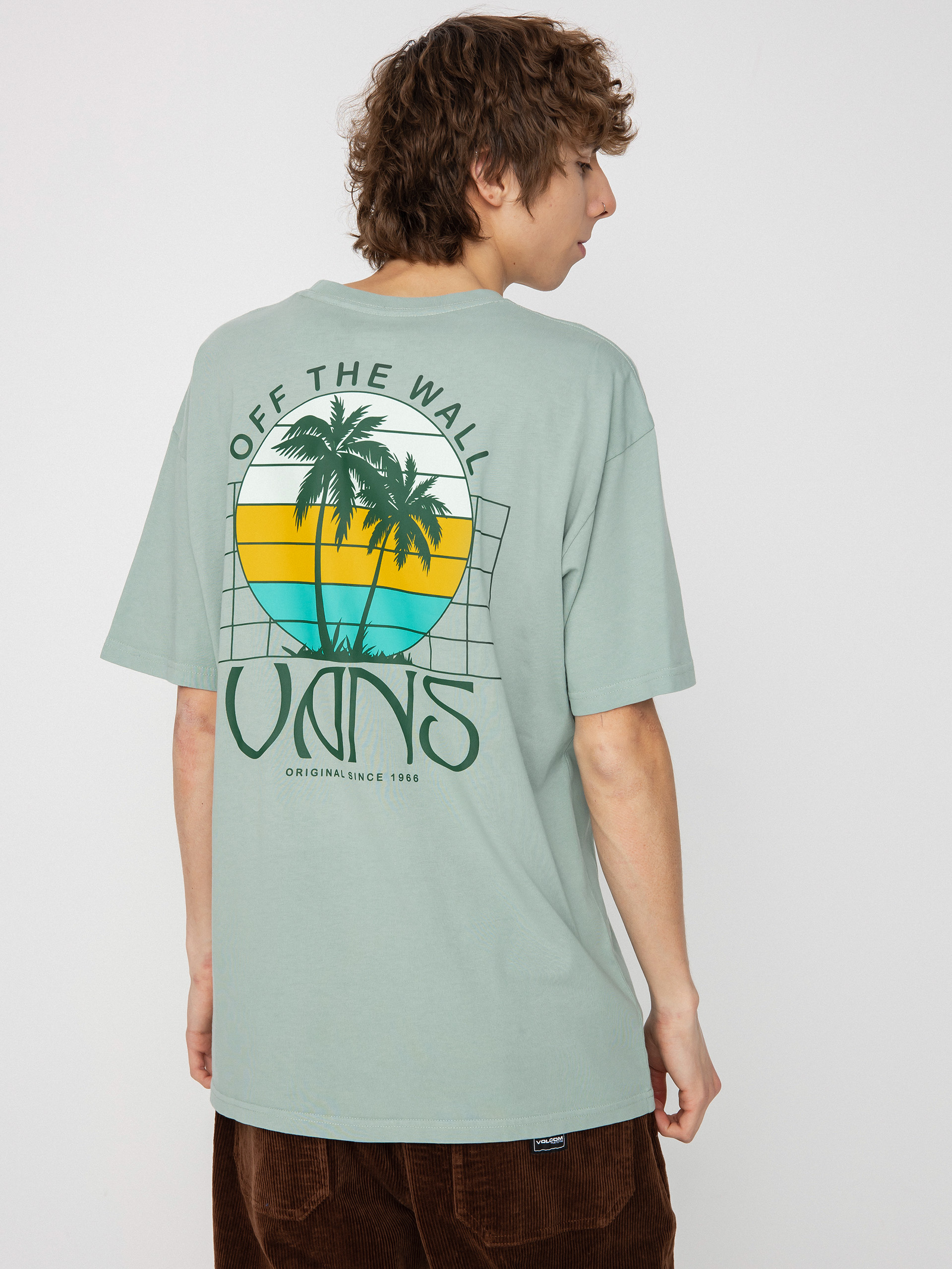T-shirt Vans Sunset Dual Palm Vintage (chinois green)
