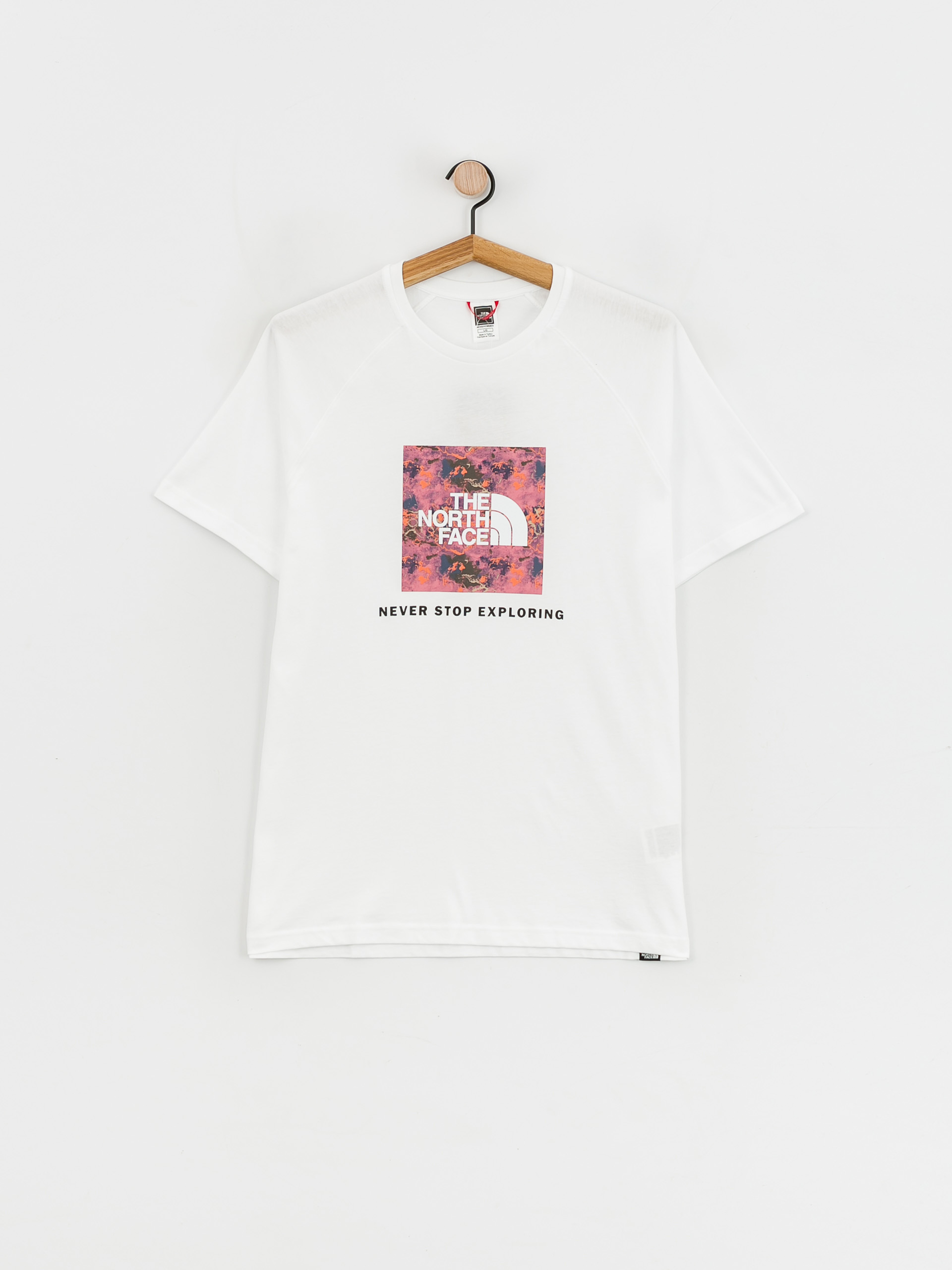 T-shirt The North Face Raglan Redbox (tnf white/cosmo pink tnf distort print)