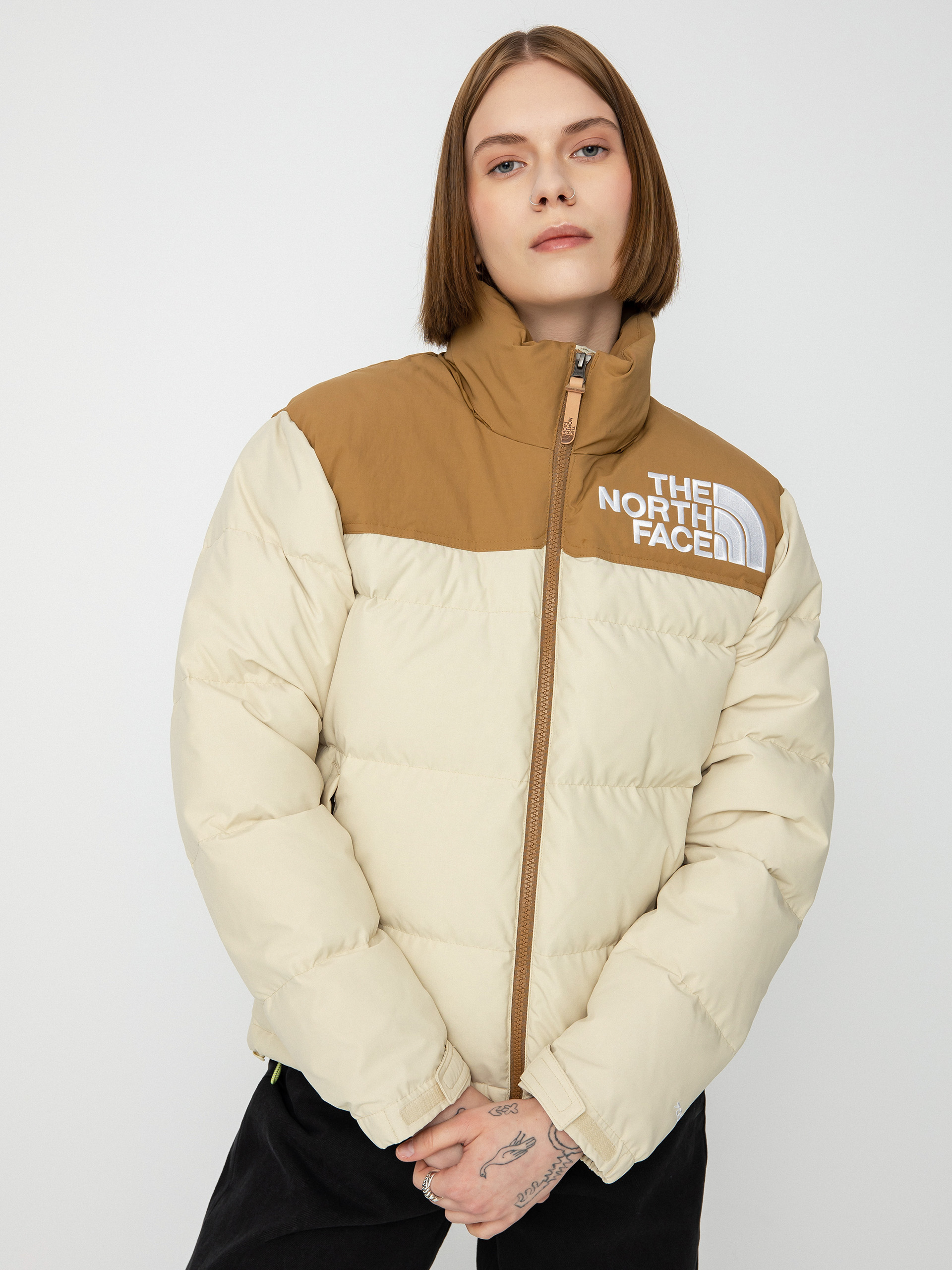 THE NORTH FACE　ChallengeAirDown　S　BEIGE Kurtka The North Face 92 Low-Fi Hi-Tek Nuptse Wmn - brązowy