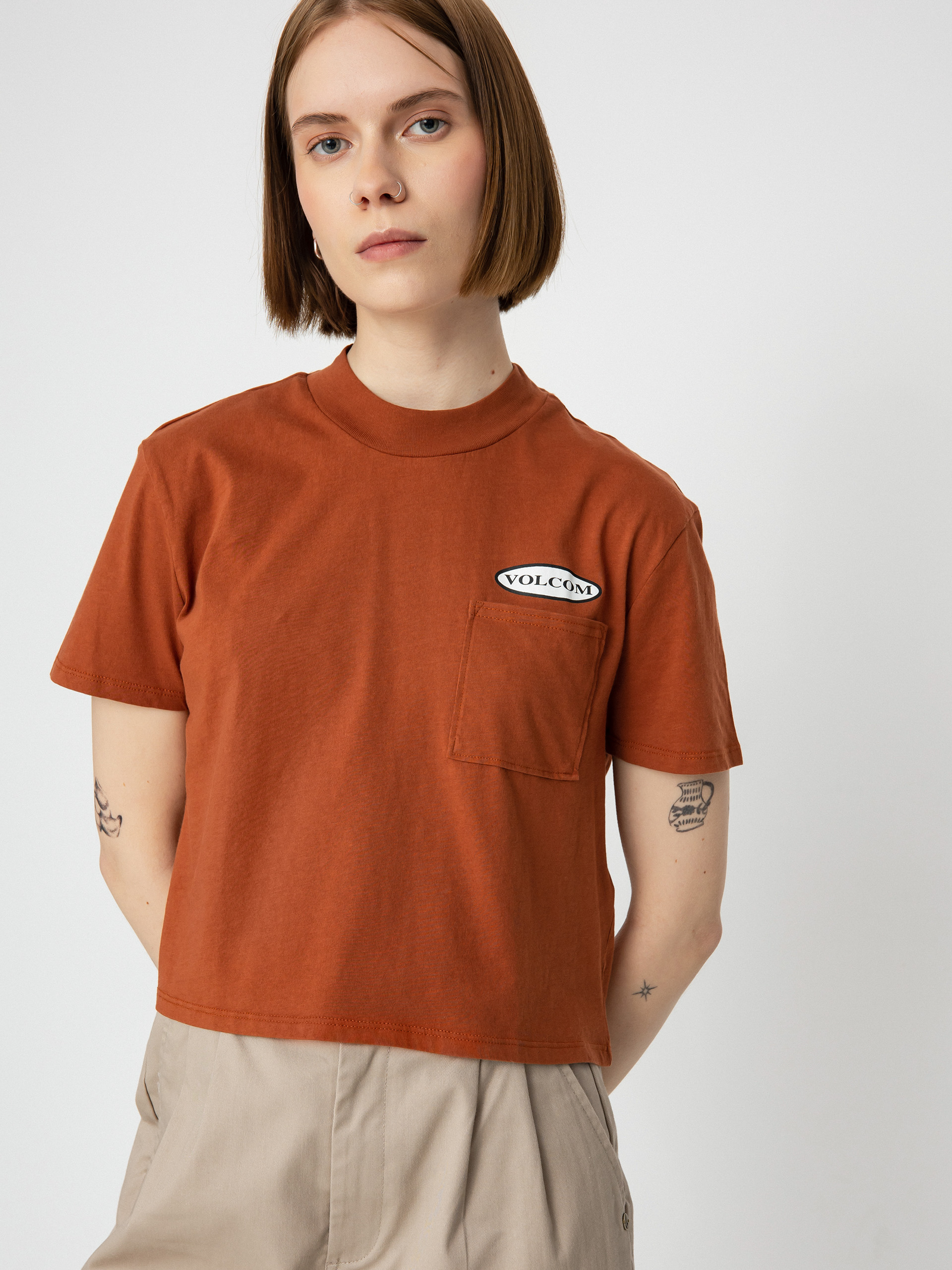 T-shirt Volcom Pocket Dial Wmn (dark clay)