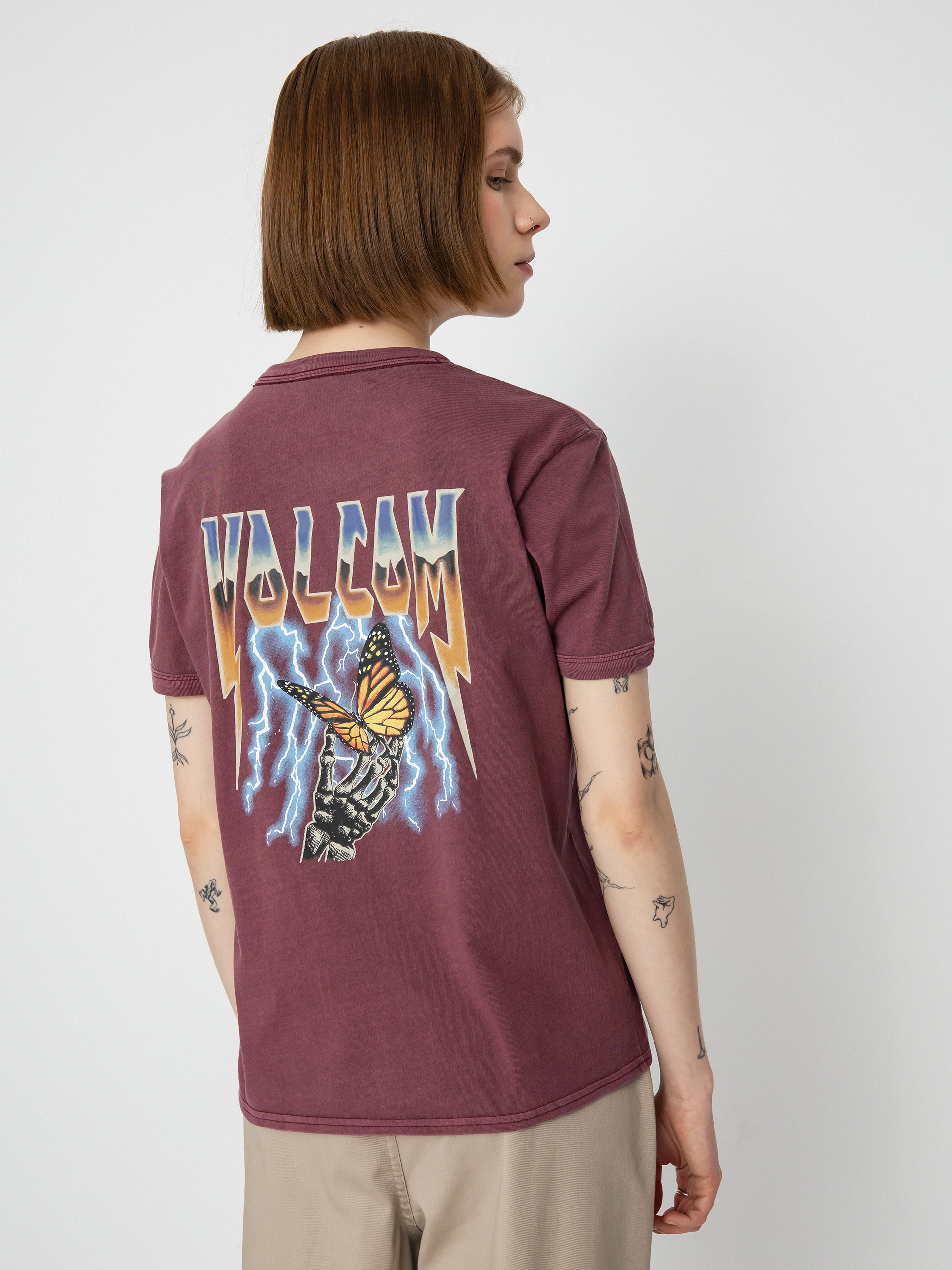 T-shirt Volcom Truly Ringer Wmn (burgundy)