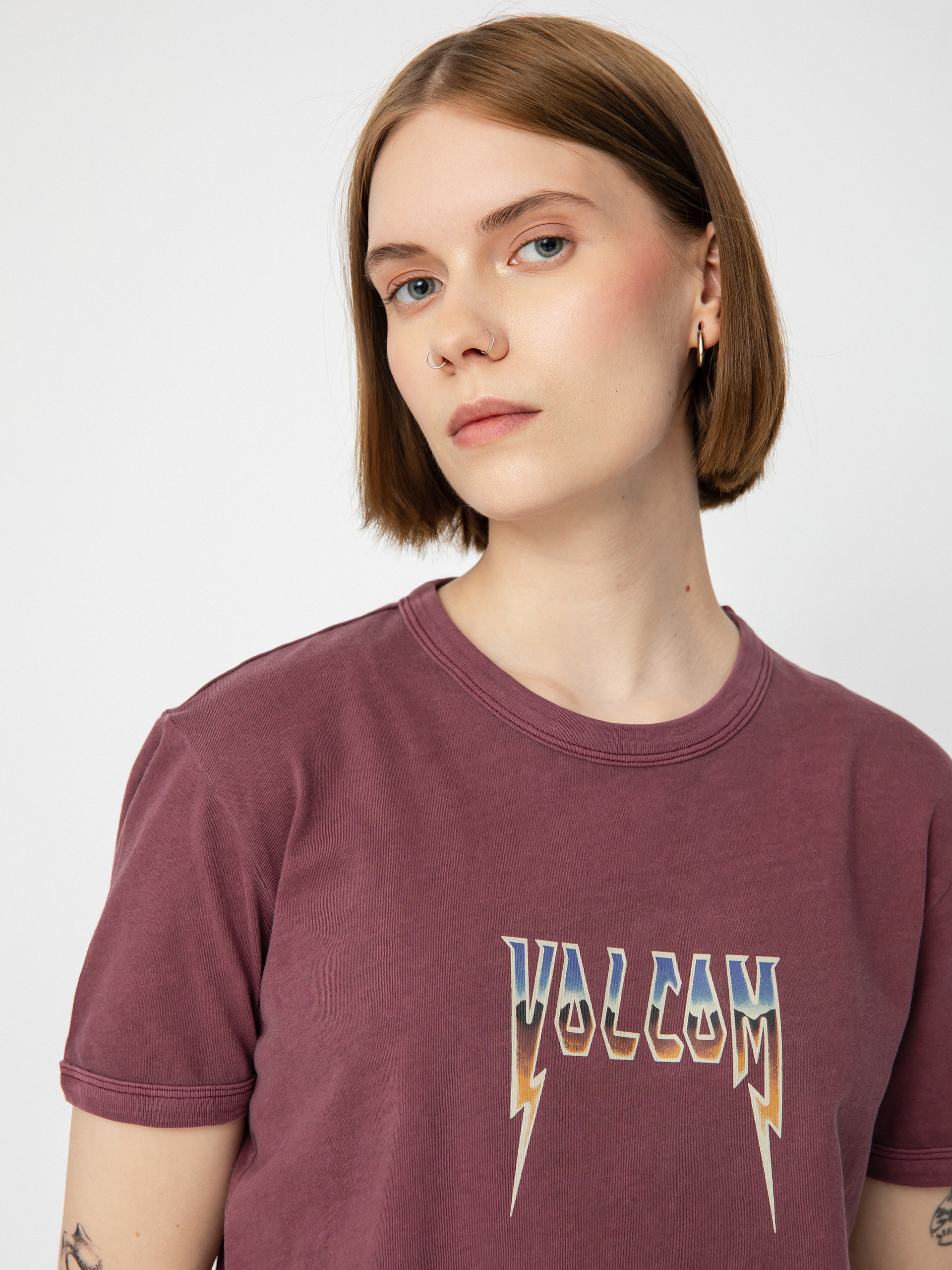 T-shirt Volcom Truly Ringer Wmn (burgundy)