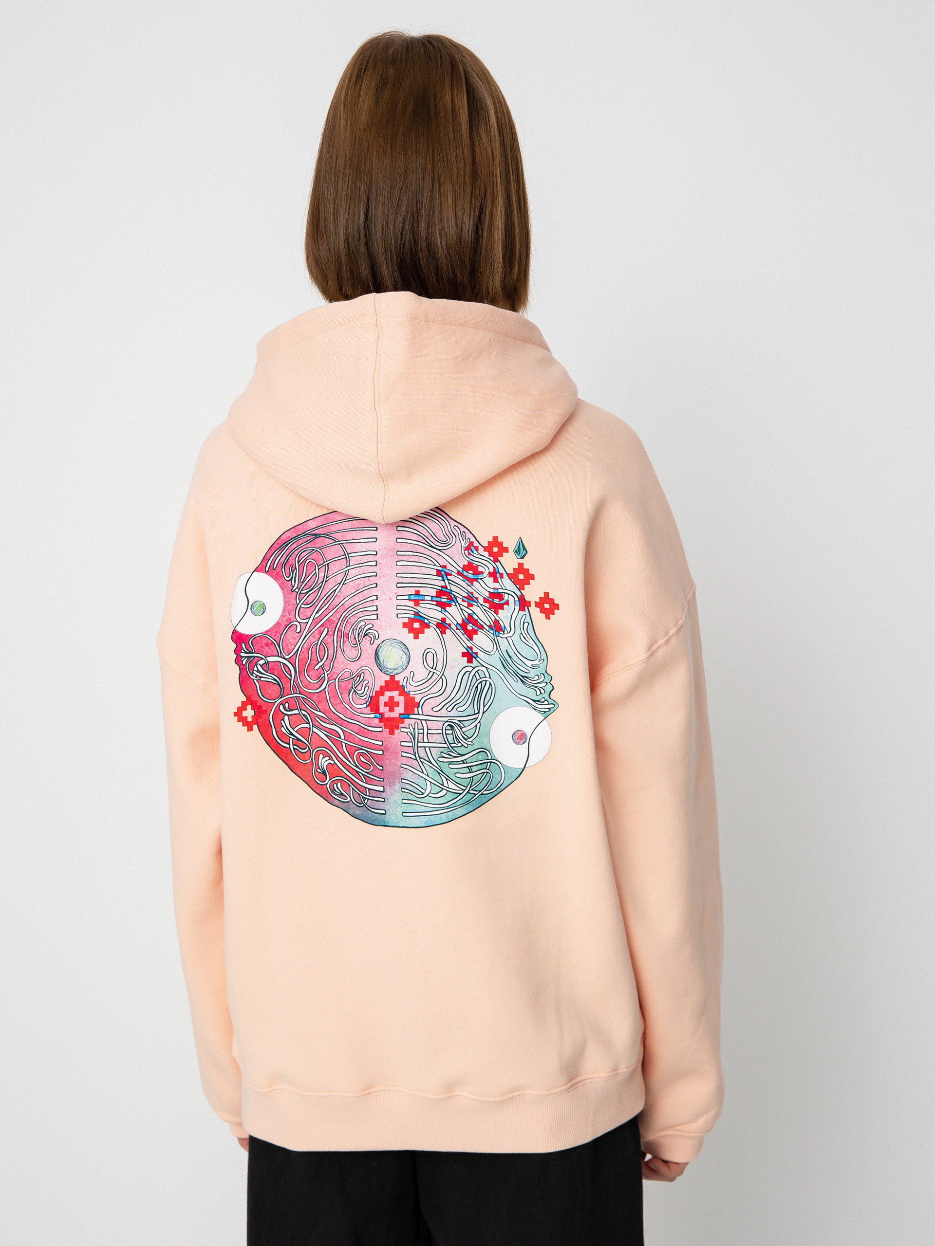 Bluza z kapturem Volcom Fa Ed Merlin Murray HD Wmn (melon)