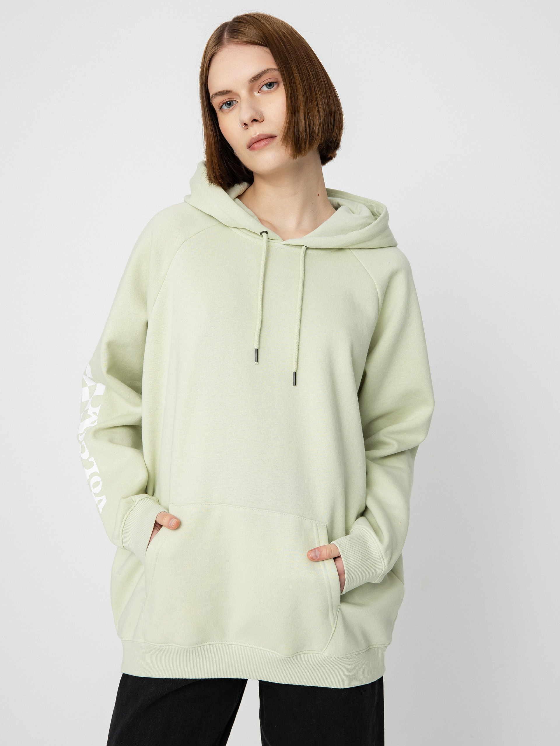 Bluza z kapturem Volcom Truly Stoked Bf HD Wmn (sage)