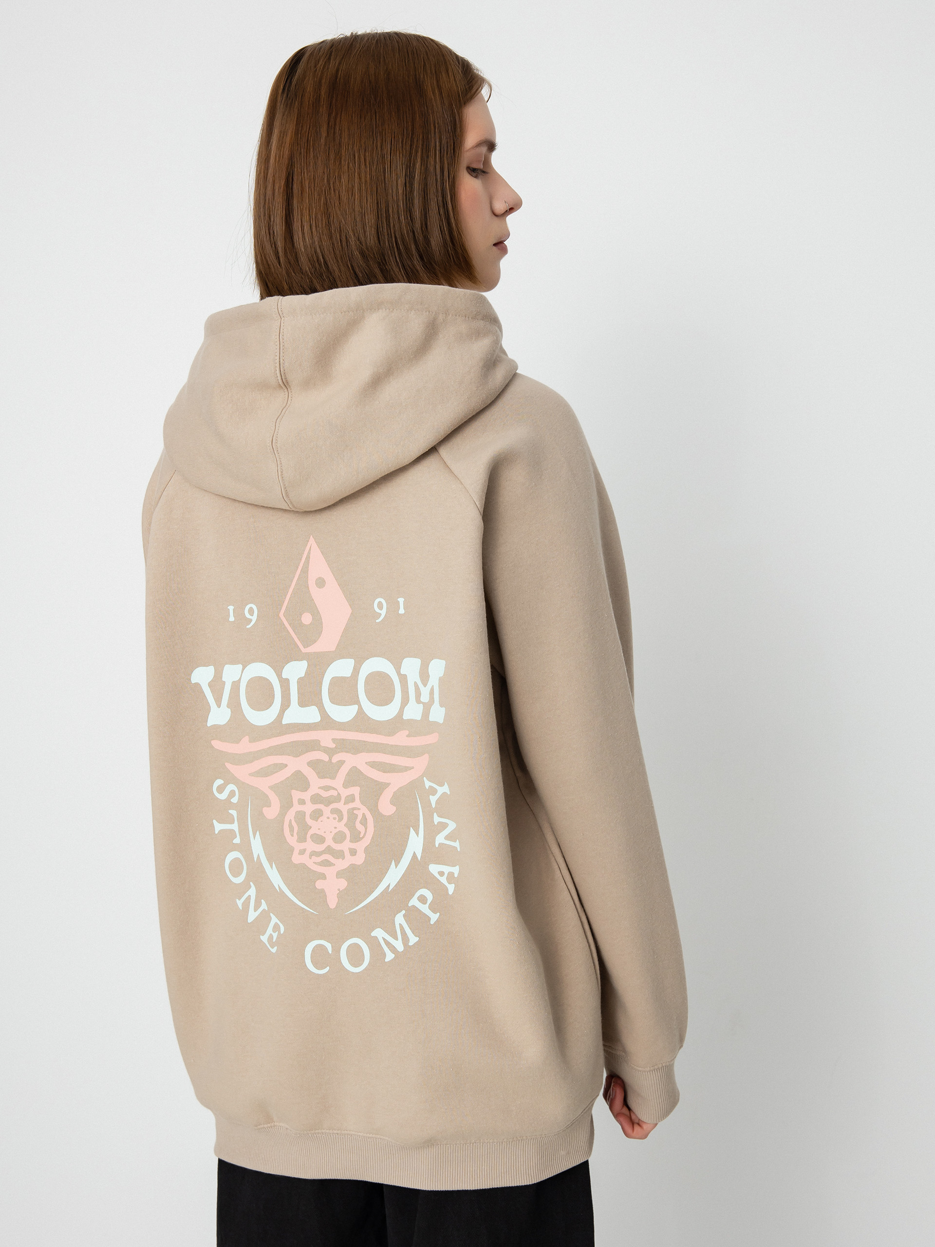 Bluza z kapturem Volcom Truly Stoked Bf HD Wmn (taupe)