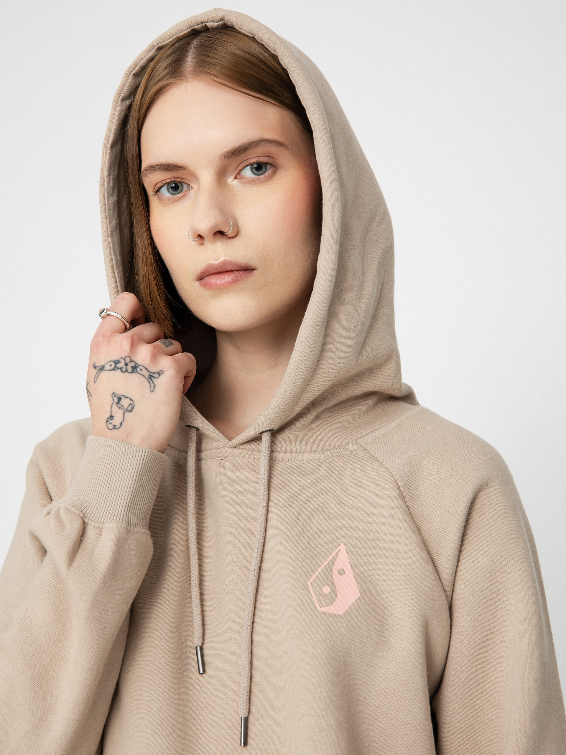 Bluza z kapturem Volcom Truly Stoked Bf HD Wmn (taupe)