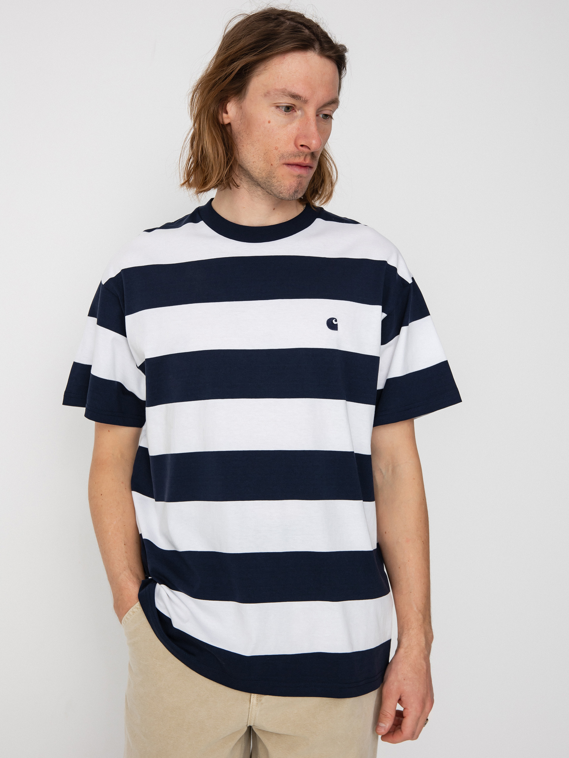 T-shirt Carhartt WIP Dampier (dampier stripe atom blue/white)