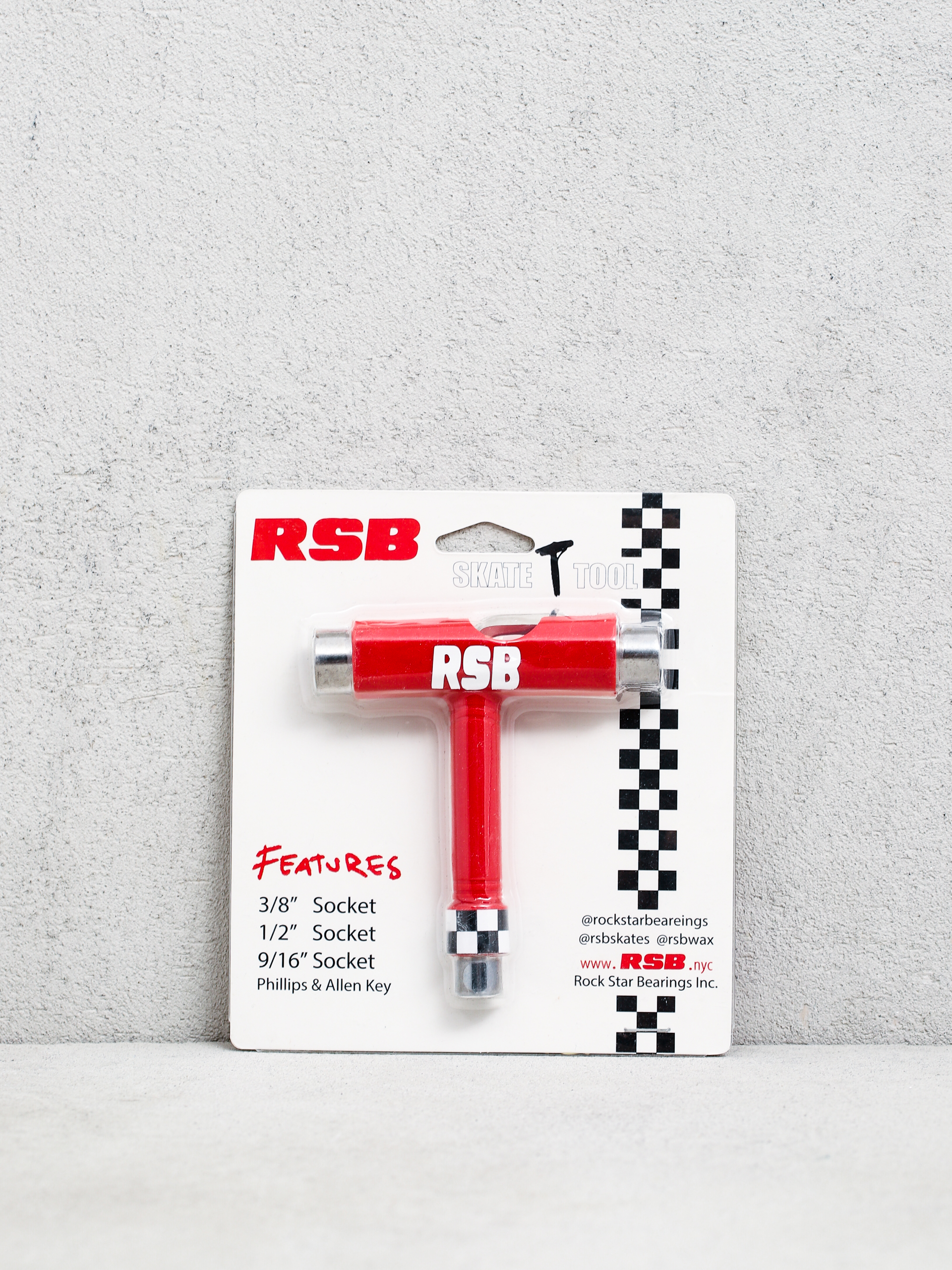 Klucz Rock Star Bearings Classic T Skate Tool  Red (red)