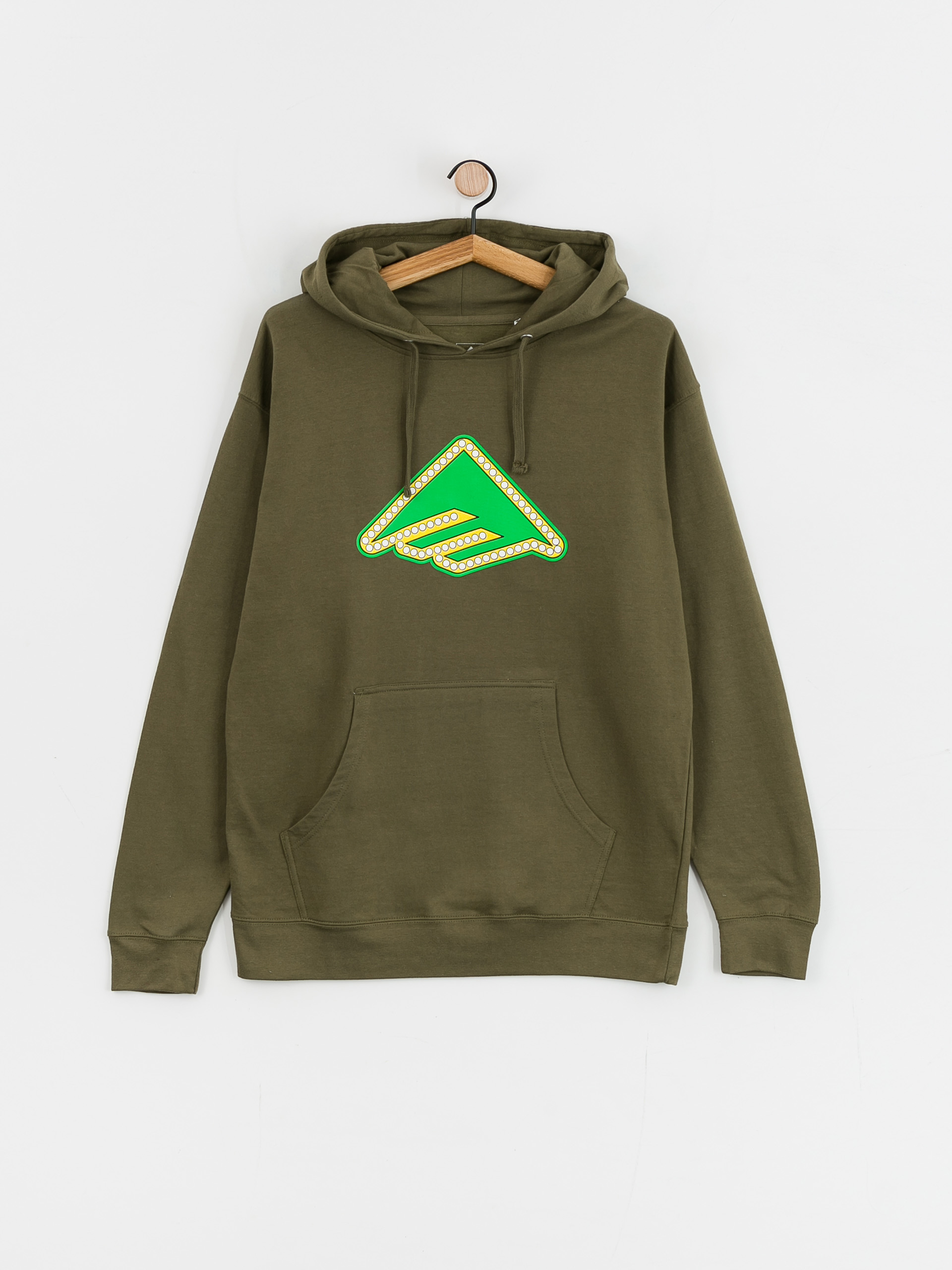 Bluza z kapturem Emerica Shake Junt Triangle Lights HD (military)